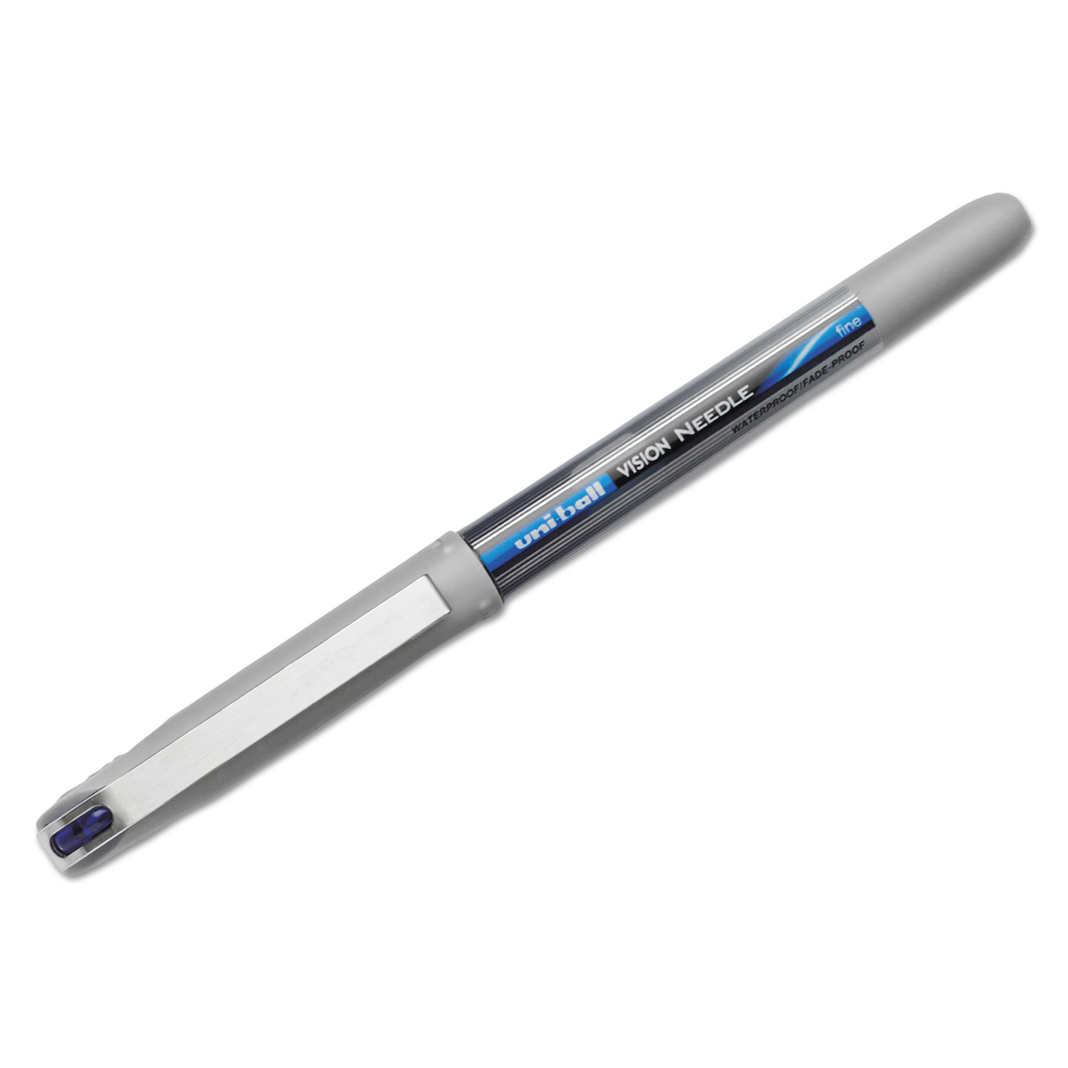 Vision Needle Roller Ball Stick Liquid Pen, Blue Ink, Fine, Dozen