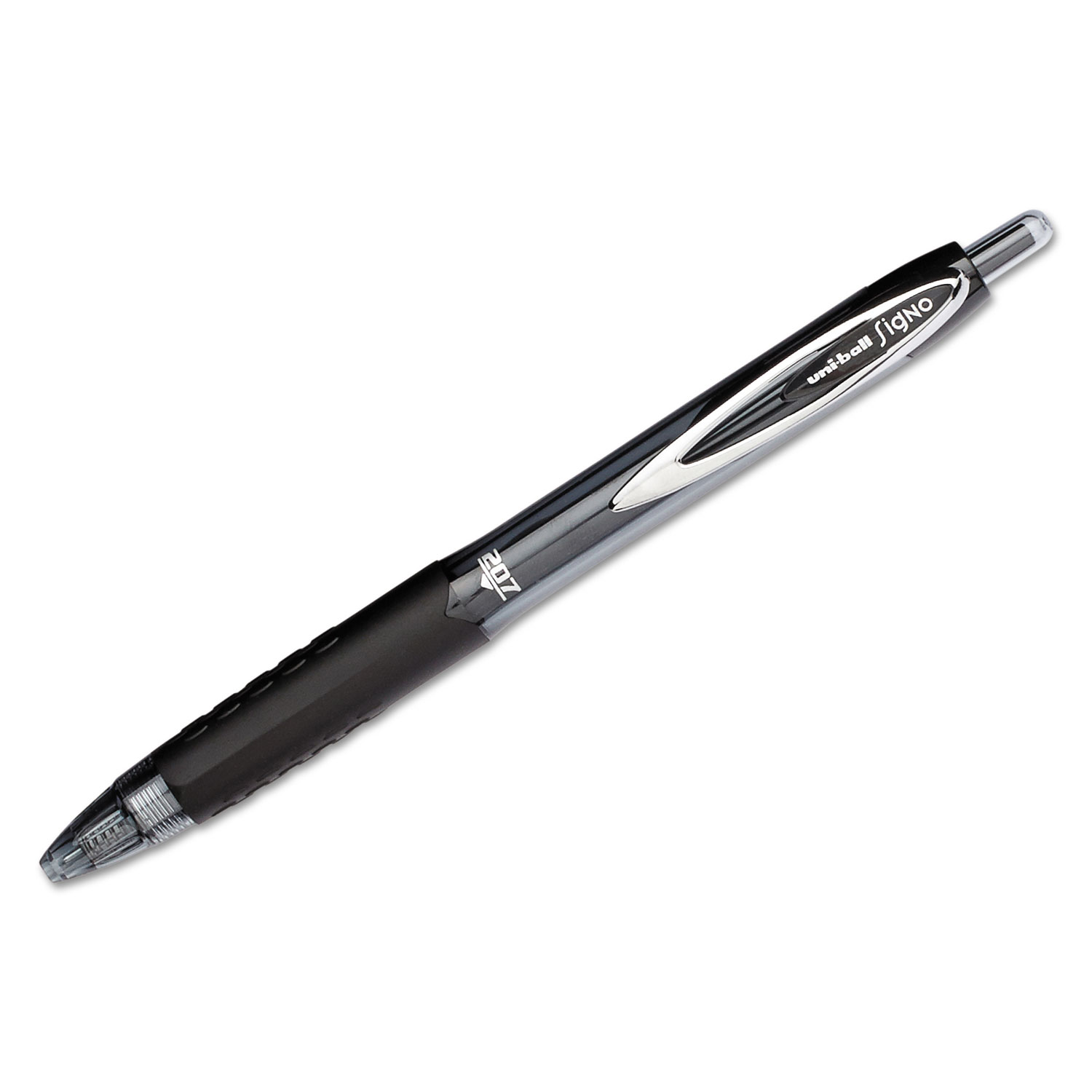 Signo 207 Roller Ball Retractable Gel Pen, Black Ink, Medium, Dozen