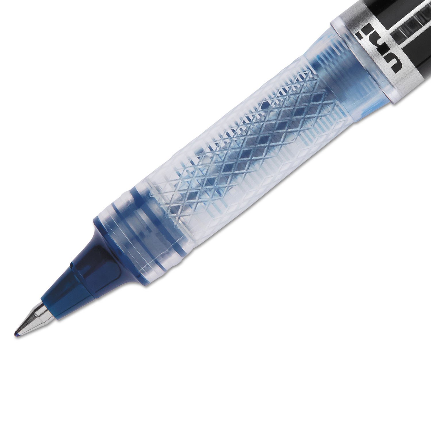 VISION ELITE Stick Roller Ball Pen, 0.5mm, Blue-Black Ink, Black/Blue Barrel