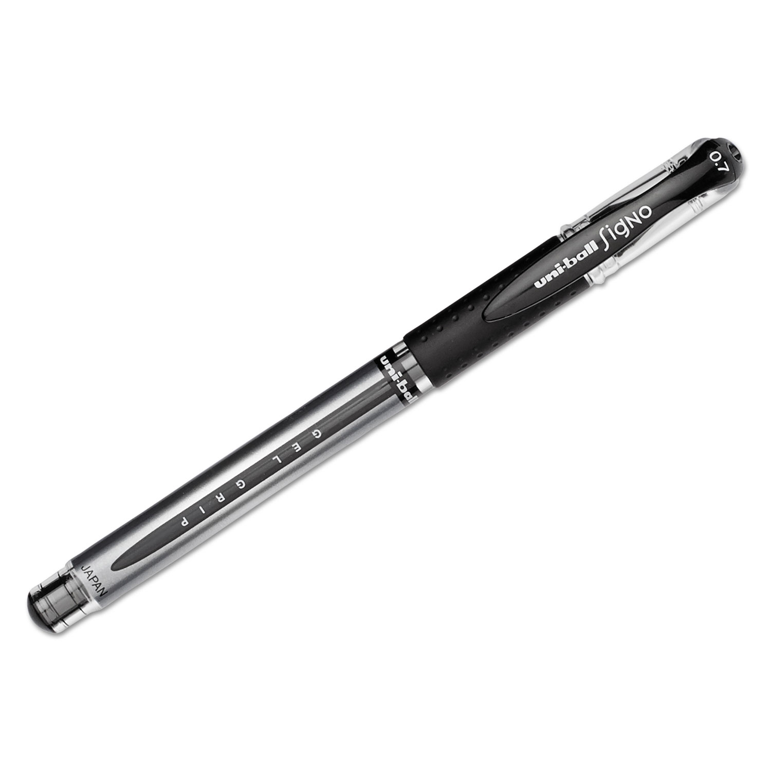 Signo Gel GRIP Roller Ball Stick Gel Pen, Black Ink, Medium, Dozen