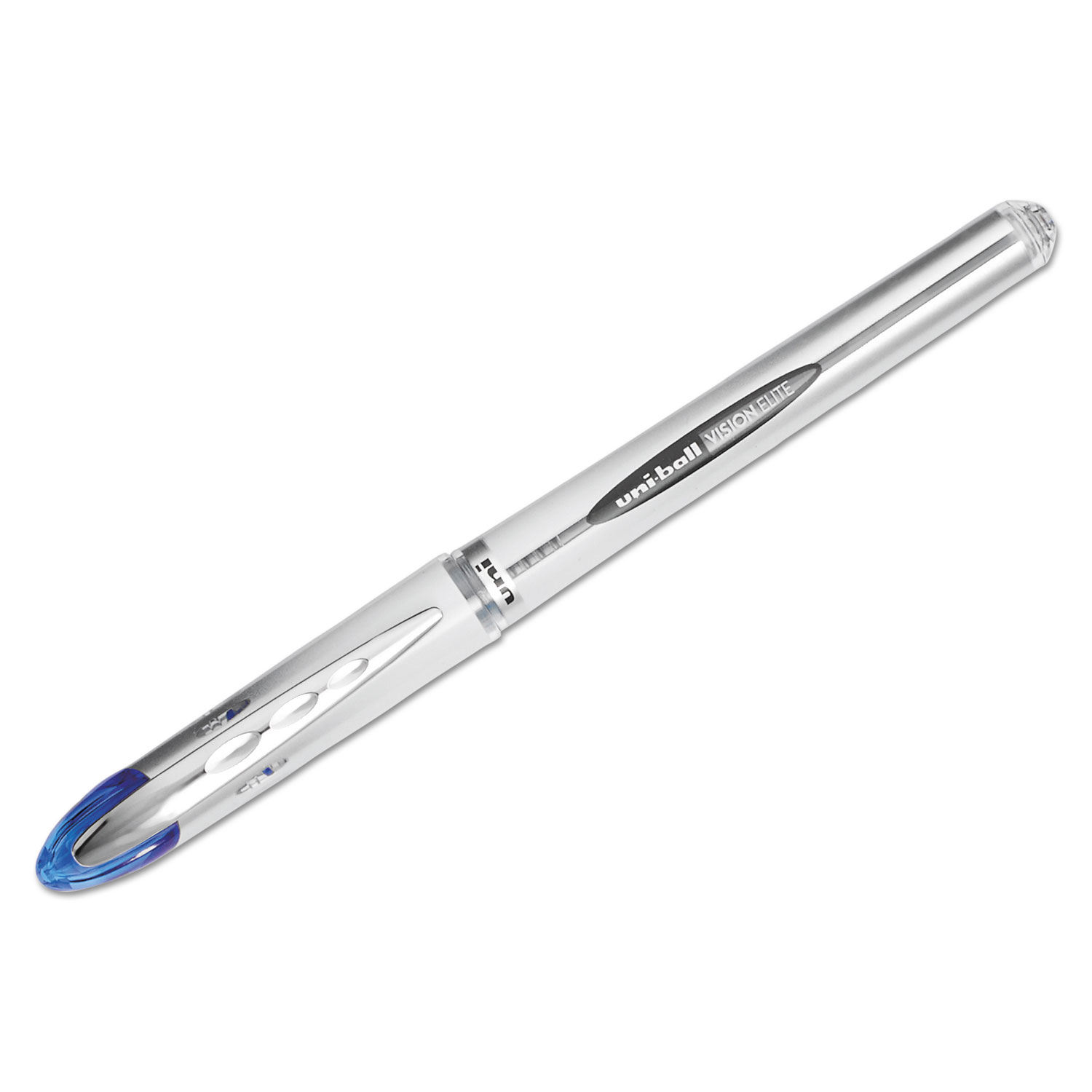  uni-ball 69024 VISION ELITE Stick Roller Ball Pen, Bold 0.8mm, Blue Ink, White/Blue Barrel (UBC69024) 