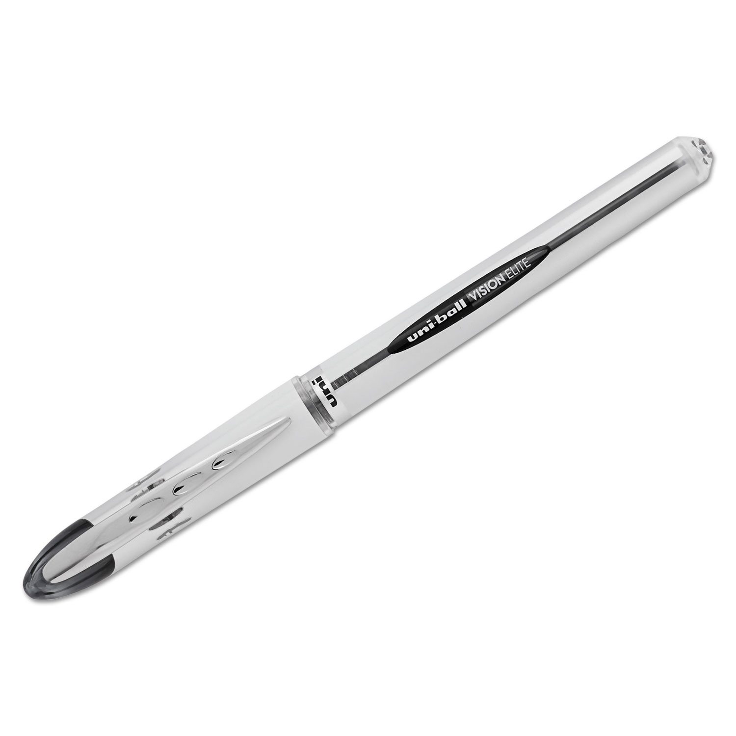  uni-ball 61231 VISION ELITE Stick Roller Ball Pen, Bold 0.8mm, Black Ink, White/Black Barrel (UBC61231) 