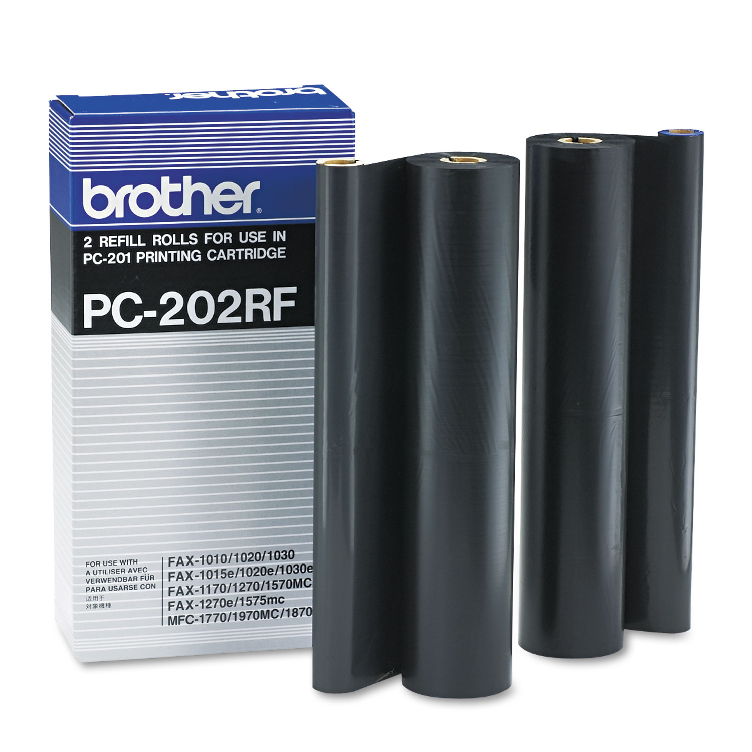  Brother PC202RF PC-202RF Thermal Transfer Refill Roll, 450 Page-Yield, Black, 2/PK (BRTPC202RF) 