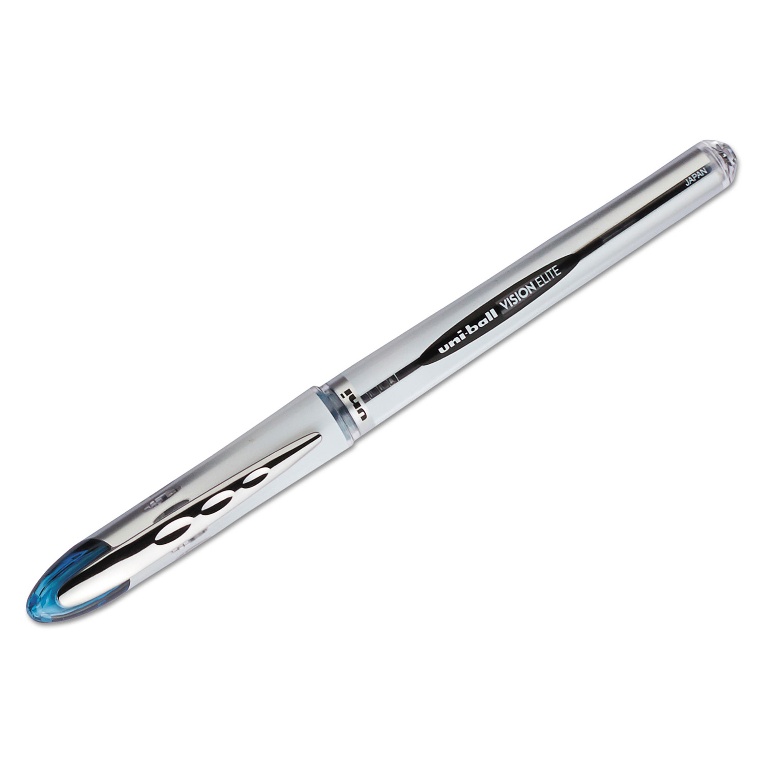  uni-ball 61232 VISION ELITE Stick Roller Ball Pen, 0.8mm, Blue-Black Ink, White/Blue Black Barrel (UBC61232) 