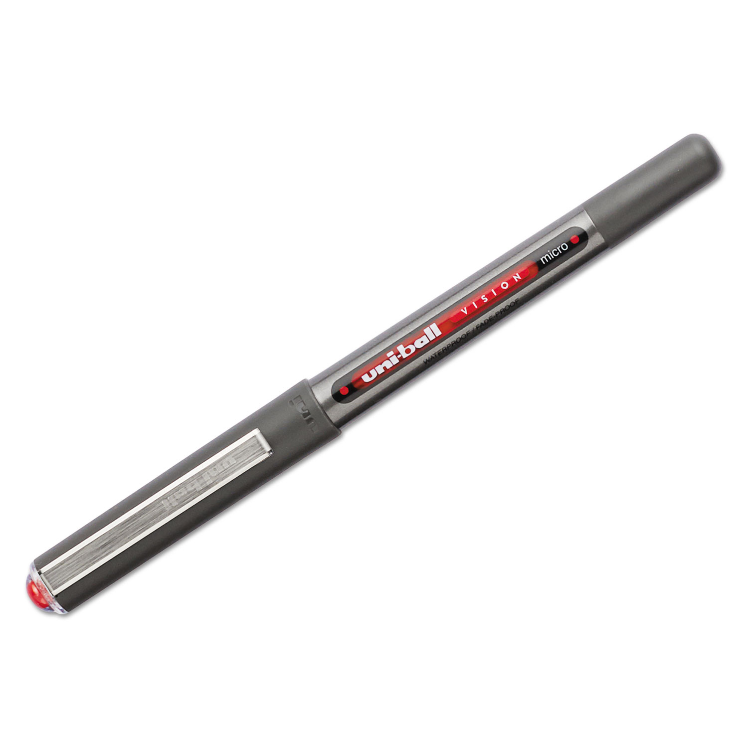 Vision Roller Ball Stick Waterproof Pen, Red Ink, Micro, Dozen