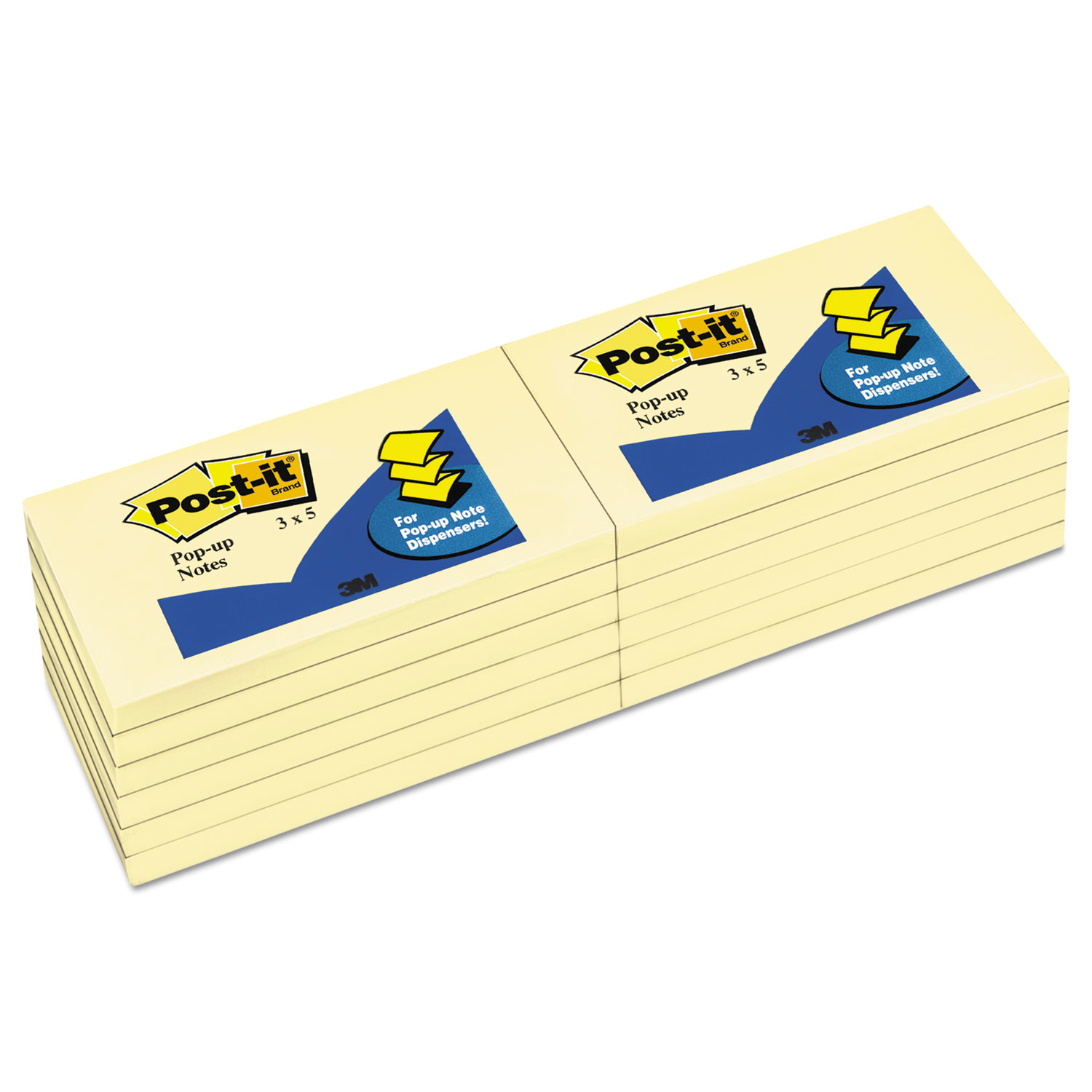  Post-it Pop-up Notes R350-YW Original Canary Yellow Pop-Up Refill, 3 x 5, 12/Pack (MMMR350YW) 