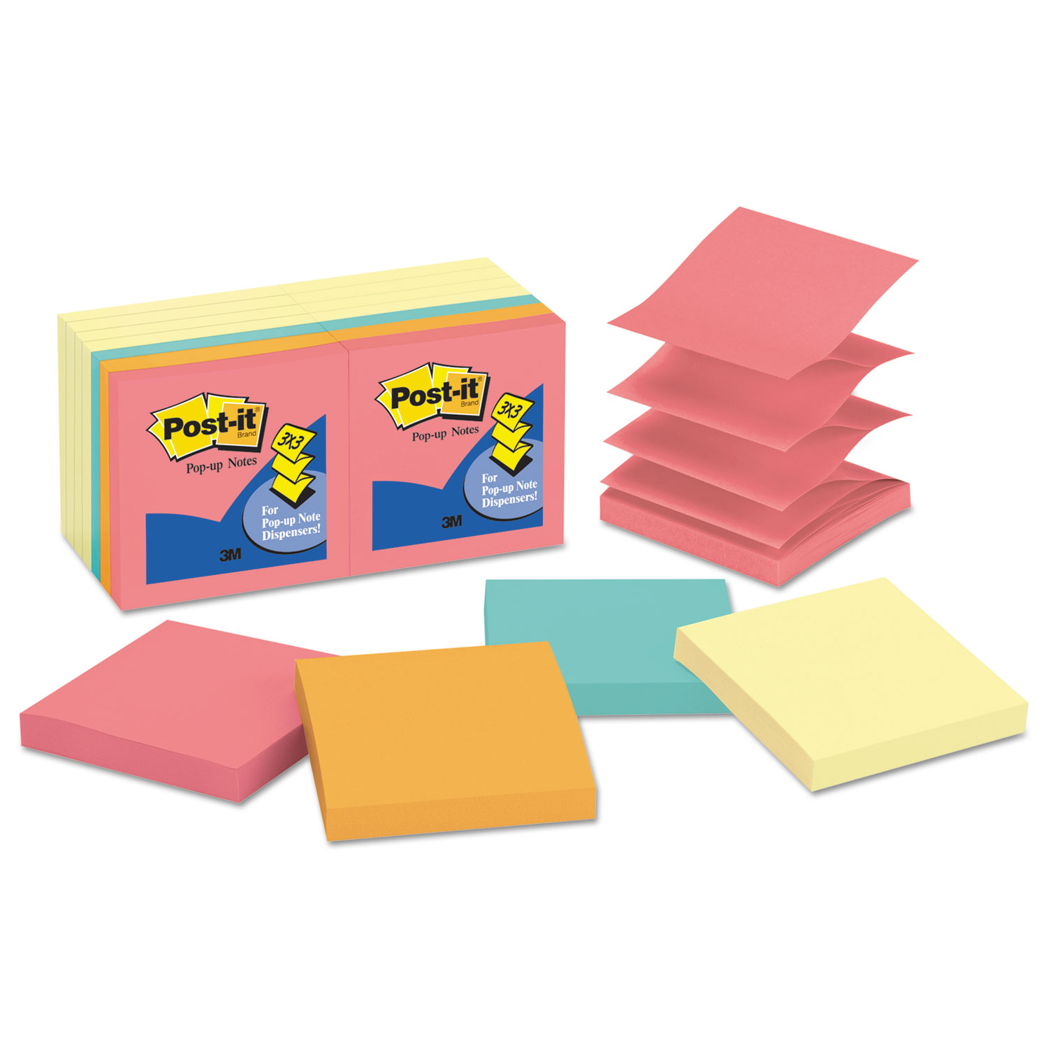 Original Pop-up Notes Value Pack, 3 x 3, Canary Yellow/Cape Town, 100-Sheet