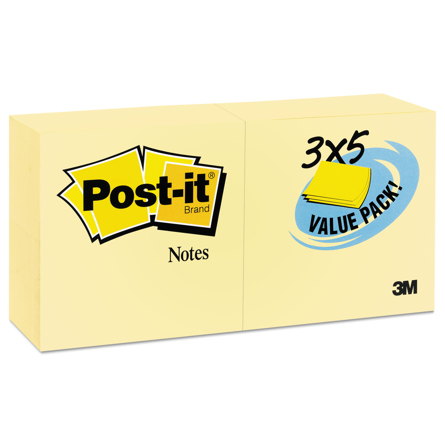  Post-it Notes 655-24VAD-B Original Pads in Canary Yellow, 3 x 5, 90-Sheet, 24/Pack (MMM65524VADB) 