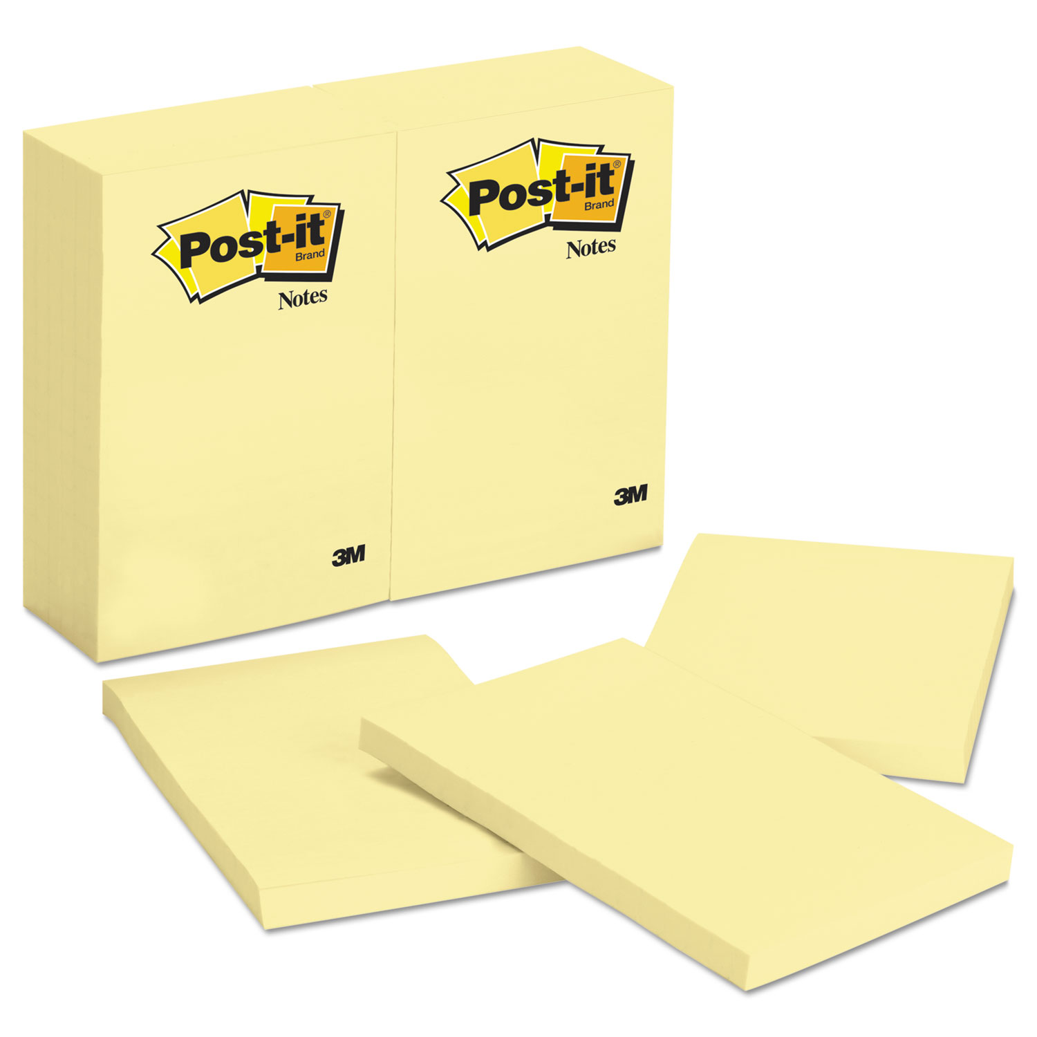  Post-it Notes 659 Original Pads in Canary Yellow, 4 x 6, 100-Sheet, 12/Pack (MMM659YW) 