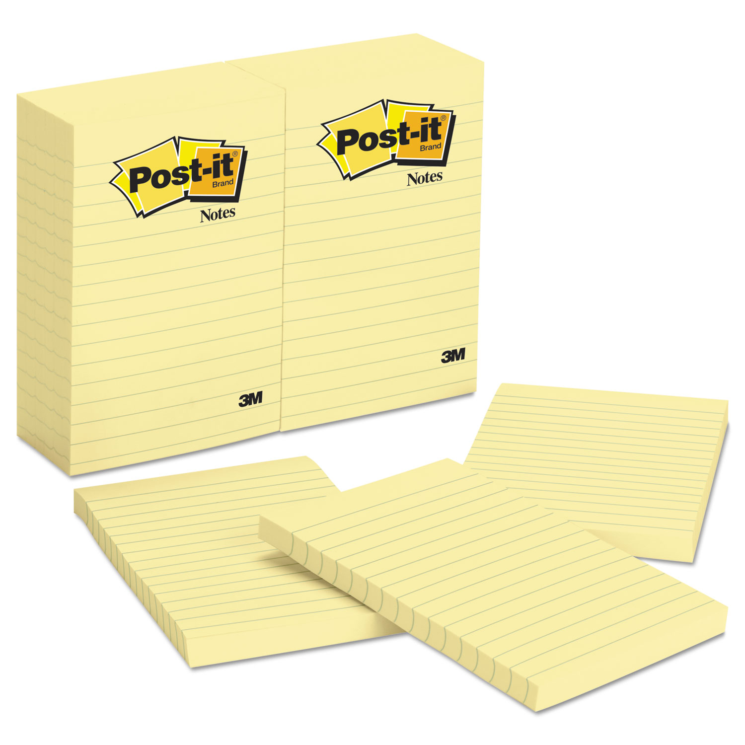  Post-it Notes 660 Original Pads in Canary Yellow, Lined, 4 x 6, 100-Sheet, 12/Pack (MMM660YW) 