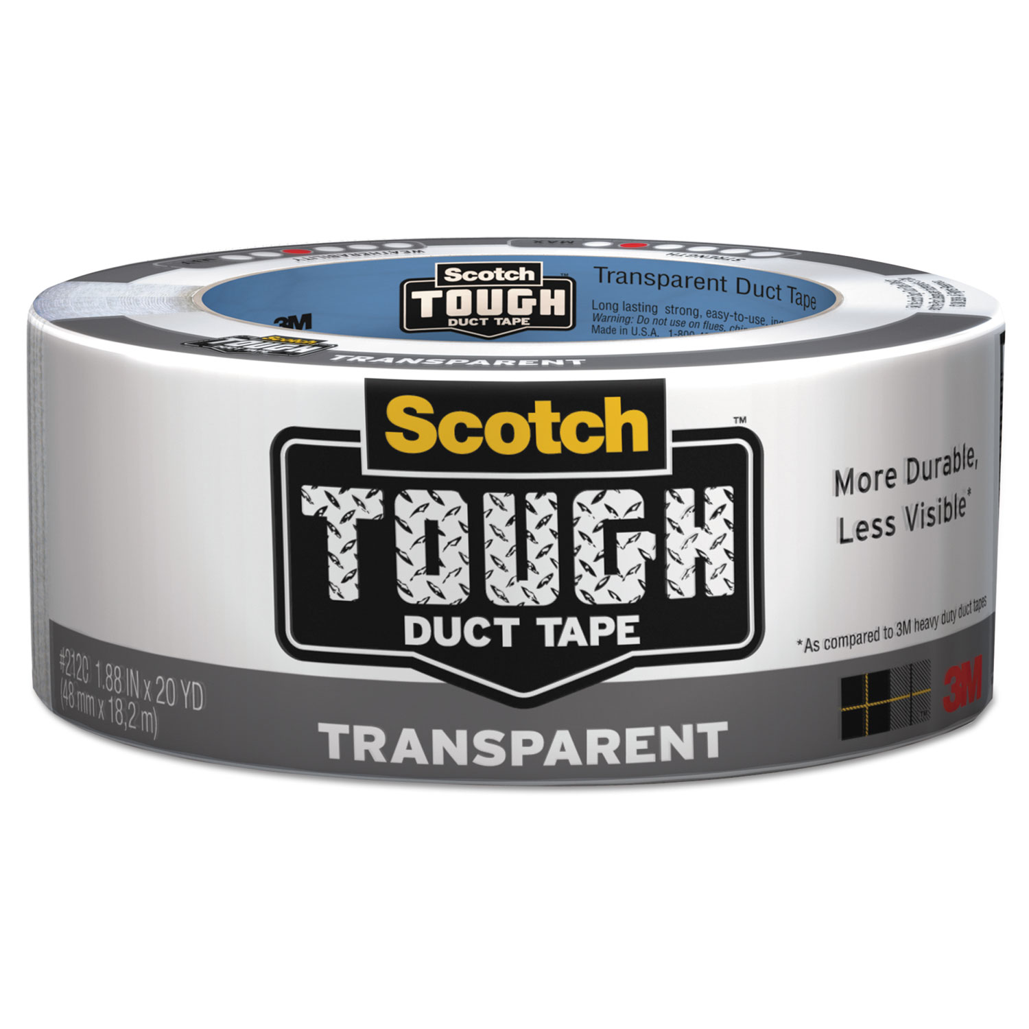 Tough Duct Tape - Transparent, 1.88 x 20yds, Clear