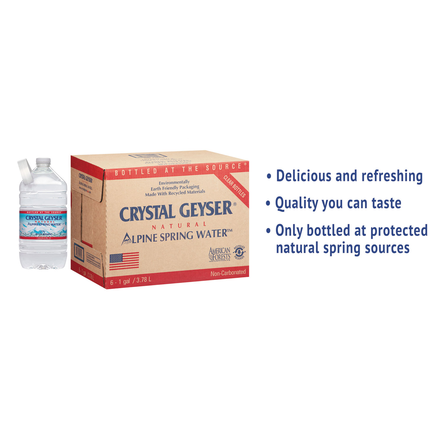  Crystal Geyser 12514 Alpine Spring Water, 1 Gal Bottle, 6/Case (CGW12514CT) 