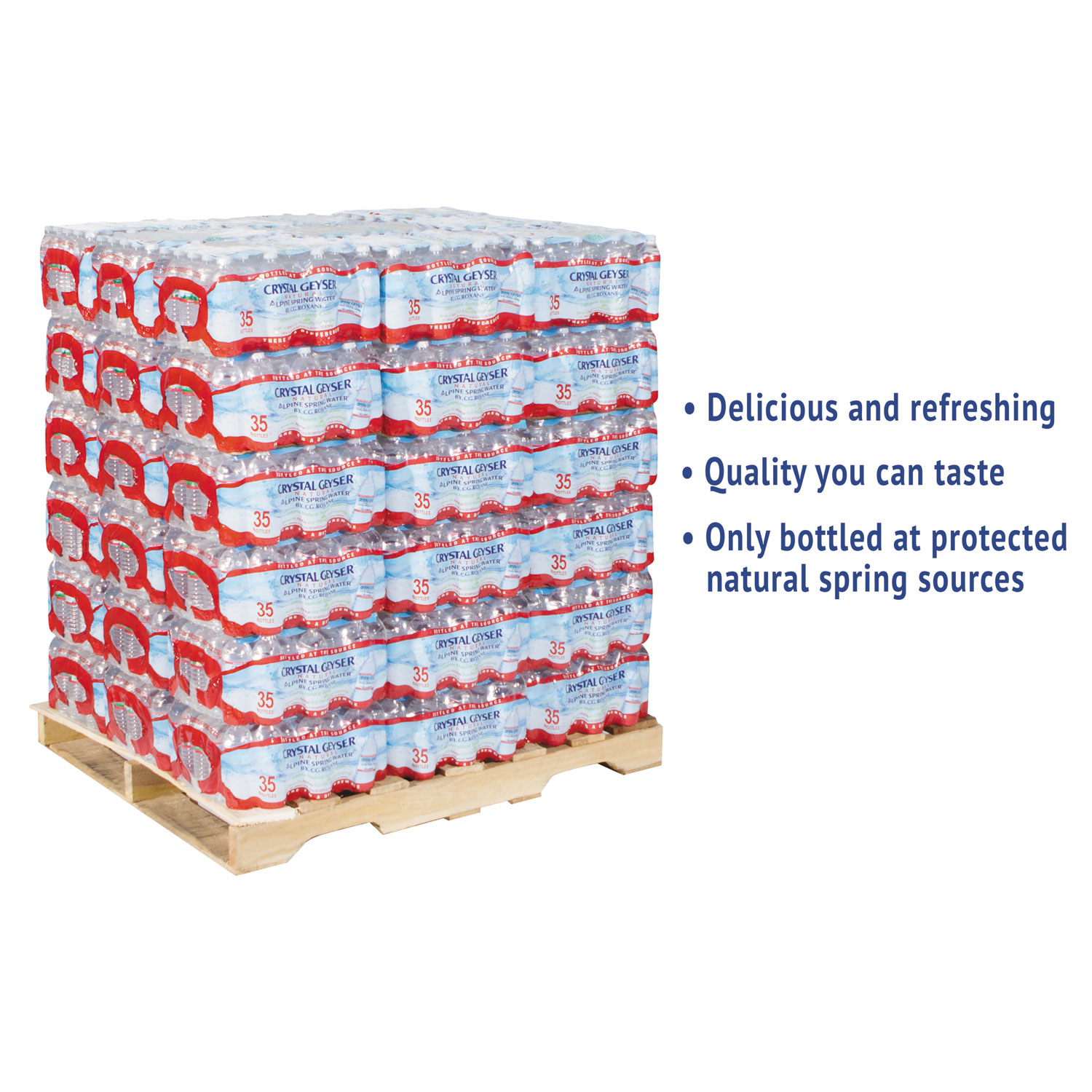  Crystal Geyser 35001 8 Alpine Spring Water, 16.9 oz Bottle, 35/Case, 54 Cases/Pallet (CGW35001) 