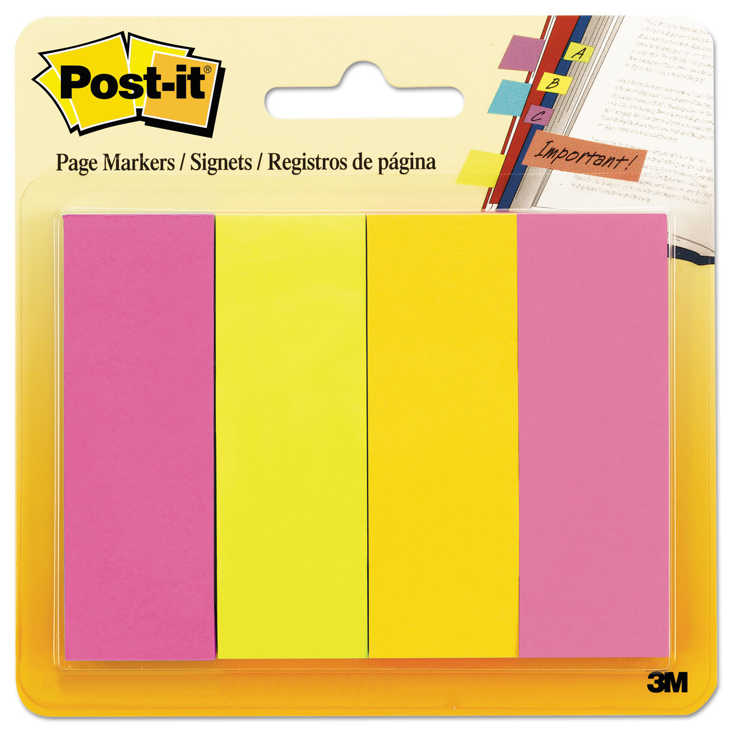 Page Flag Markers, Assorted Brights, 50 Strips/Pad, 4 Pads/Pack