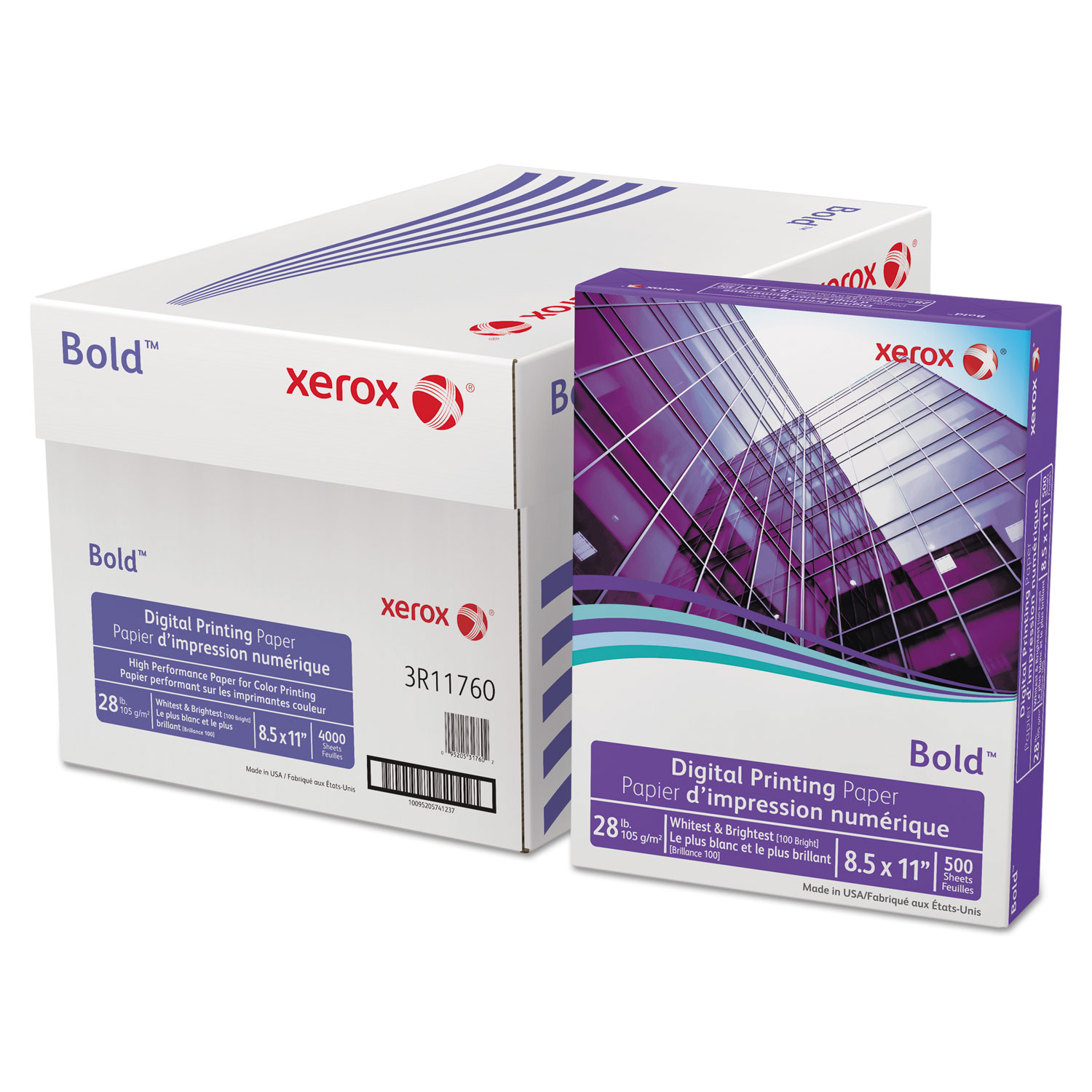  xerox 3R11760 Bold Digital Printing Paper, 100 Bright, 28lb, 8.5 x 11, White, 500/Ream (XER3R11760) 