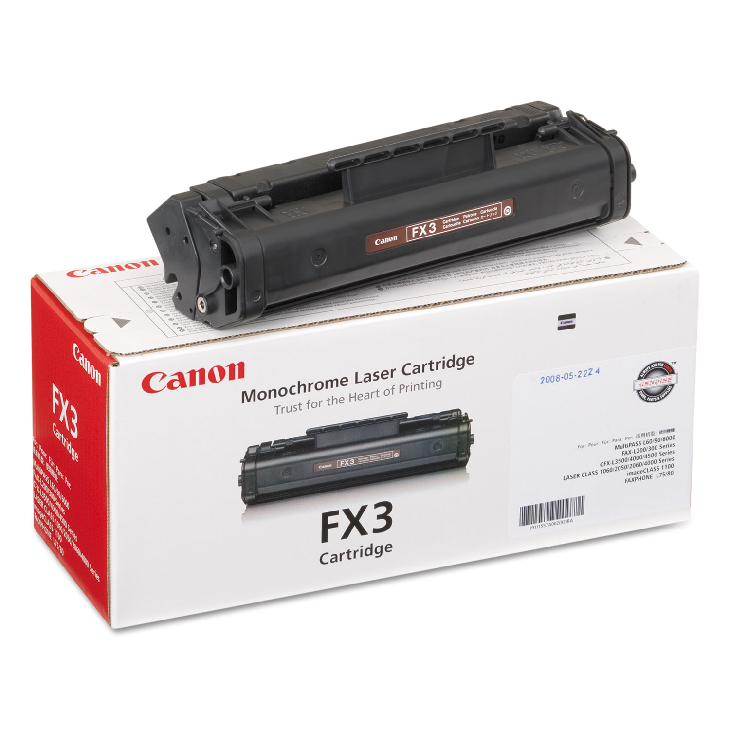  Canon 1557A002 FX3 (FX-3) Toner, 2700 Page-Yield, Black (CNMFX3) 