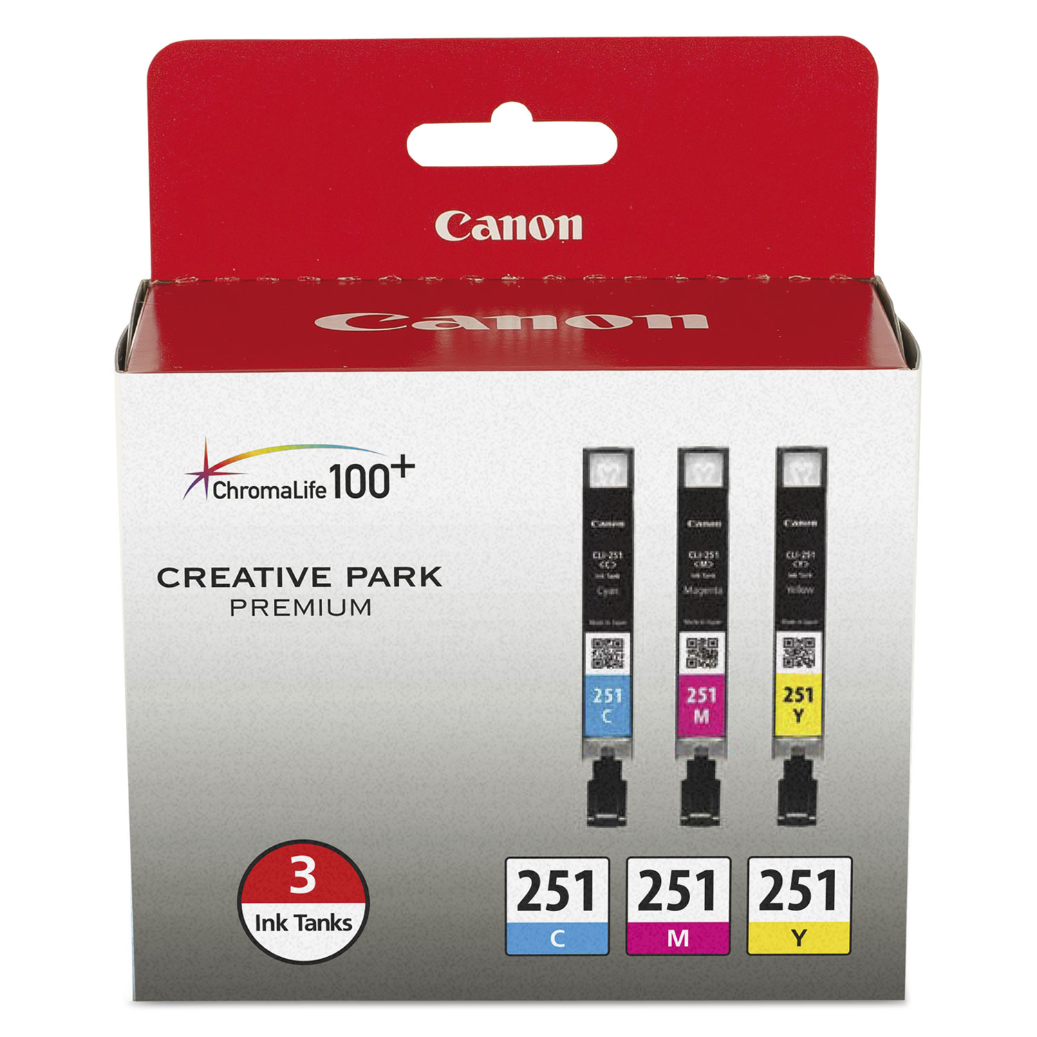  Canon 6514B009 6514B009 (CLI-251) ChromaLife100+ Ink, Cyan/Magenta/Yellow (CNM6514B009) 