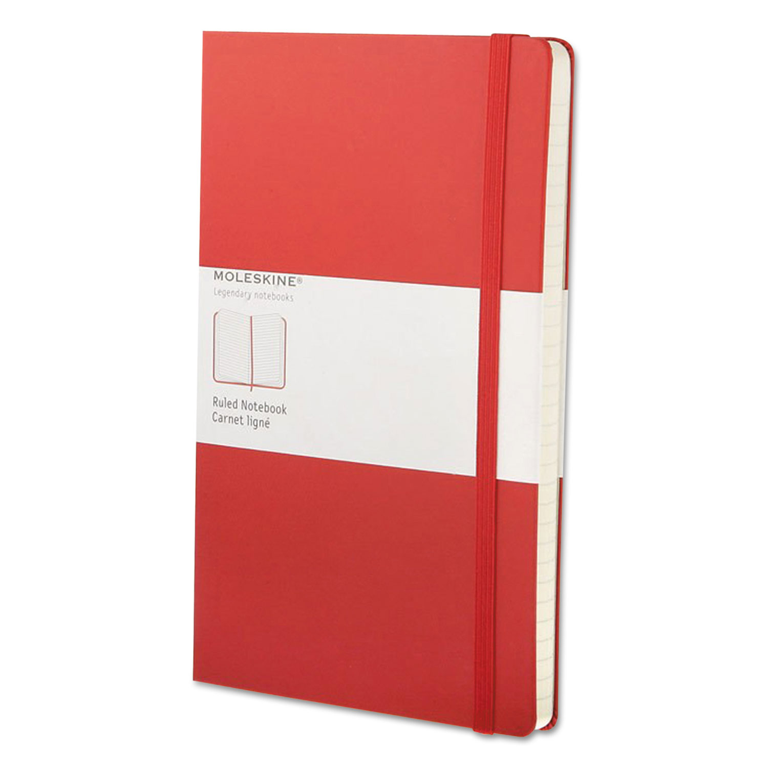  Moleskine 9788862930048 Classic Colored Hardcover Notebook, Narrow Rule, Red Cover, 8.25 x 5, 240 Sheets (HBGQP060R) 