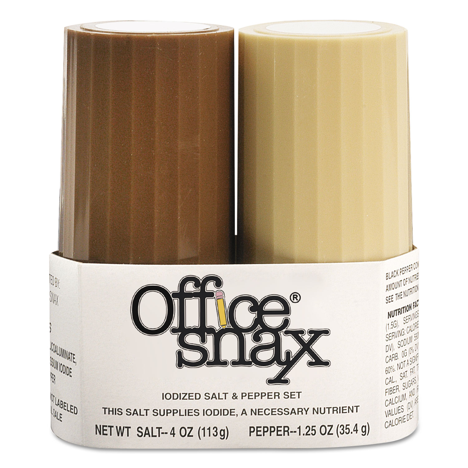  Office Snax 00057 Condiment Set, 4oz Salt, 1.5oz Pepper, Two-Shaker Set (OFX00057) 