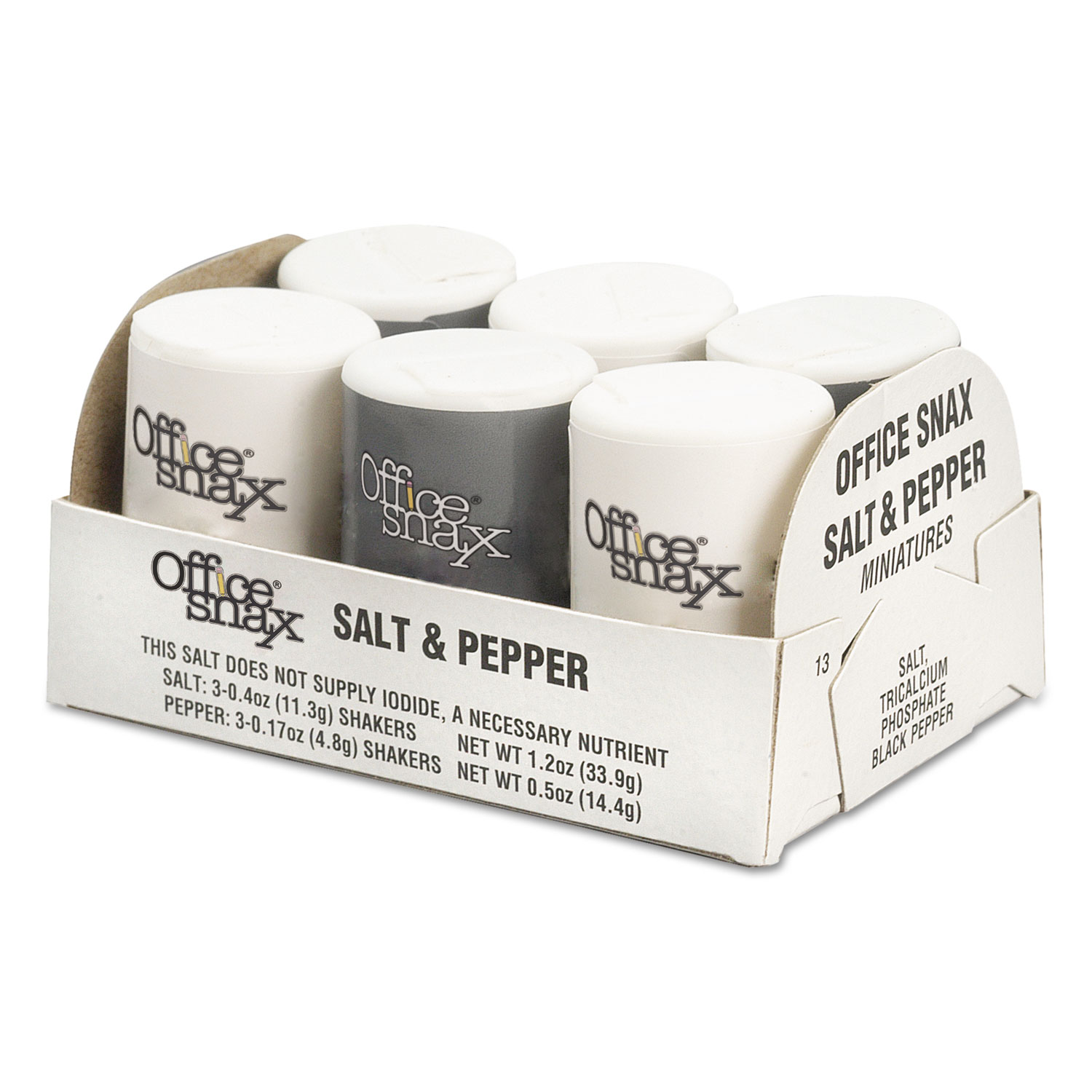 Mini Condiment Set, .4oz Salt, .17oz Pepper, Six-Shaker Set