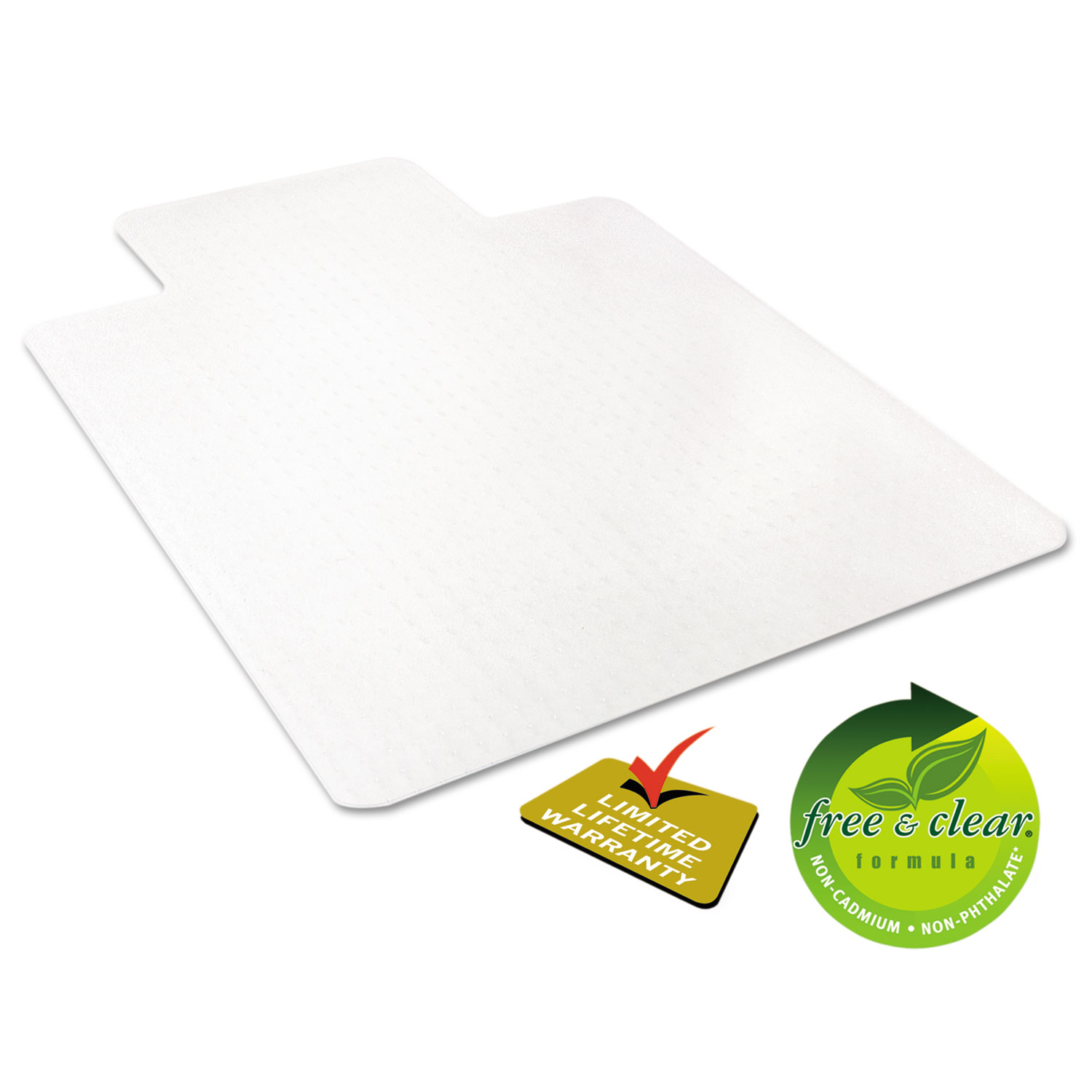 EconoMat Occasional Use Chair Mat for Low Pile, 36 x 48 w/Lip, Clear