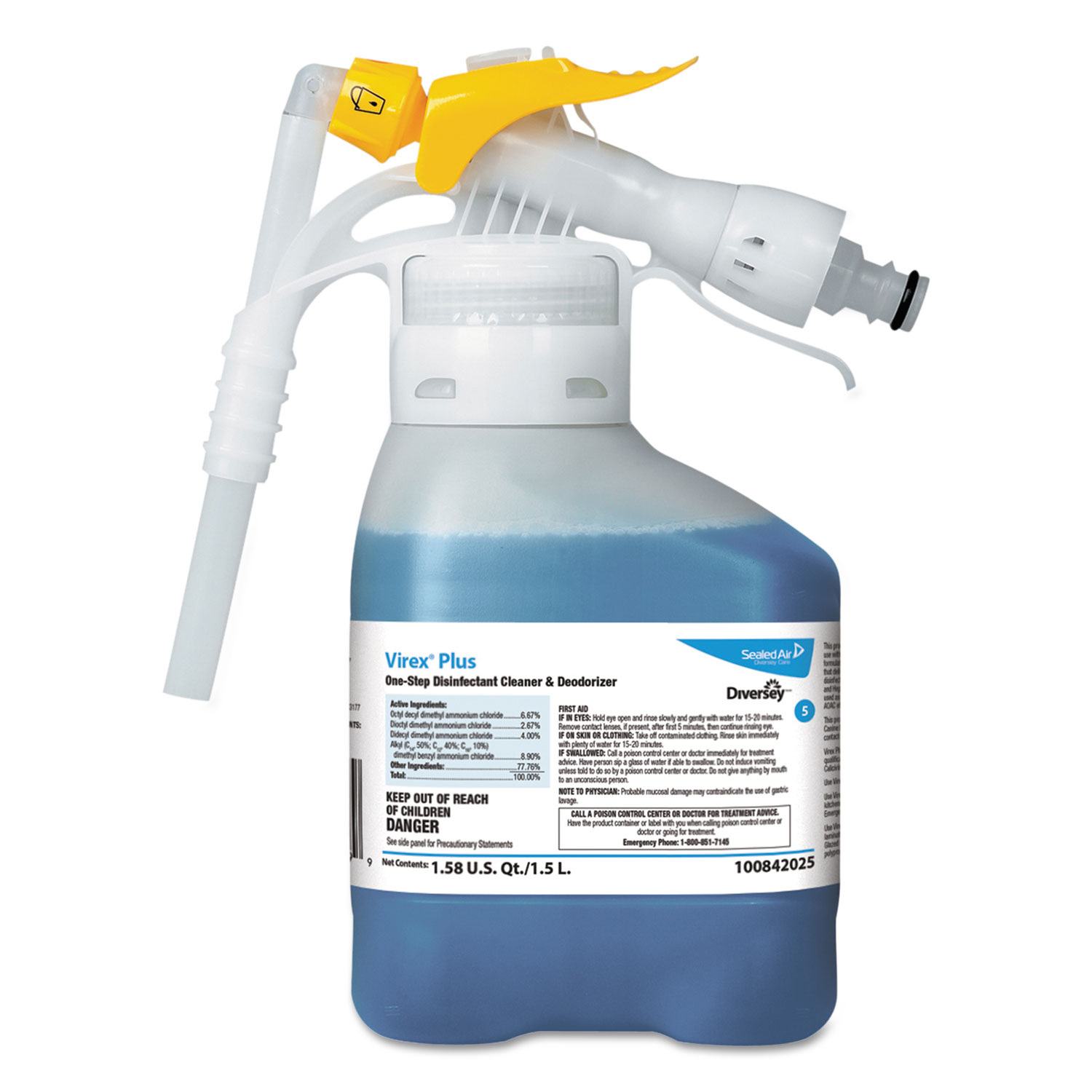 Virex TB Disinfectant Cleaner, 1.5 L Bottle, 2/Carton