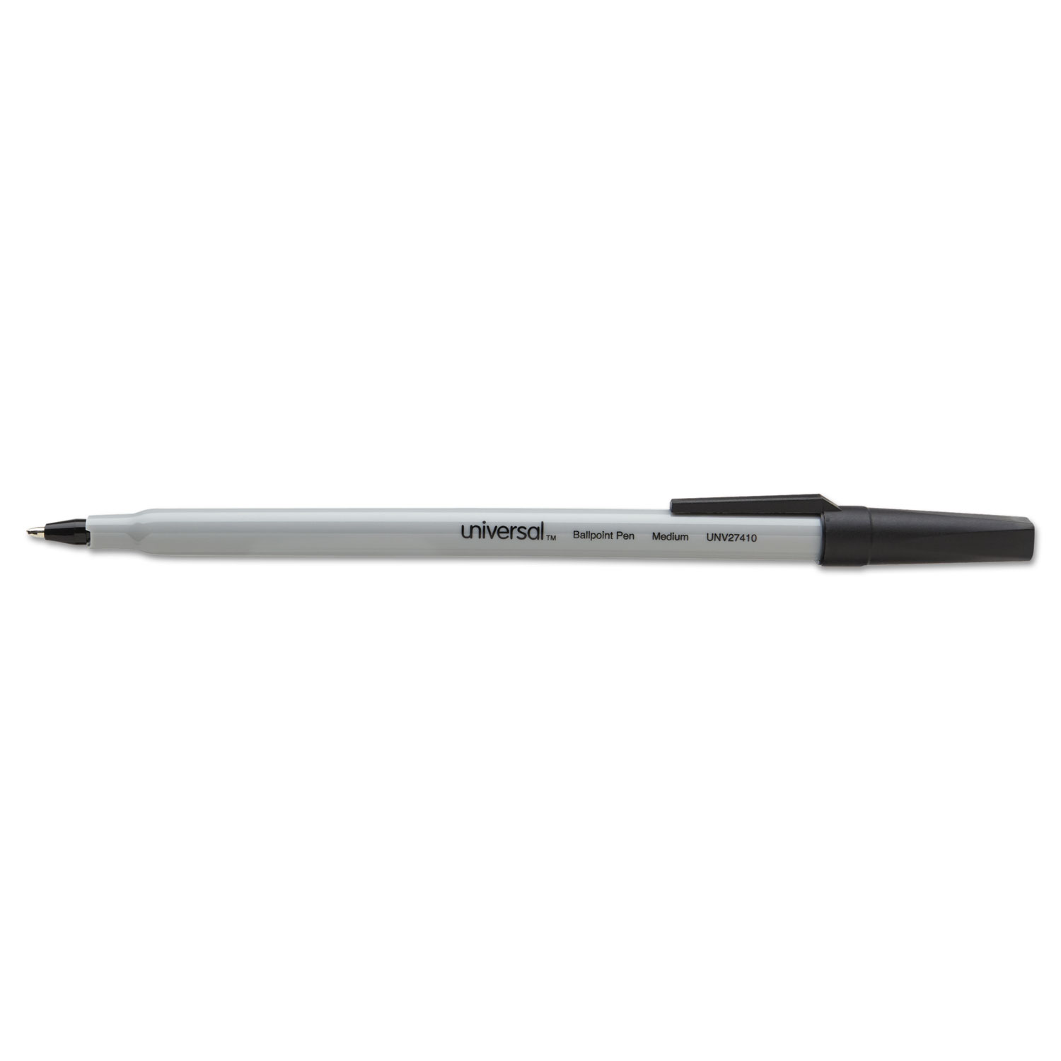 Economy Ballpoint Stick Oil-Based Pen, Black Ink, Medium, Dozen