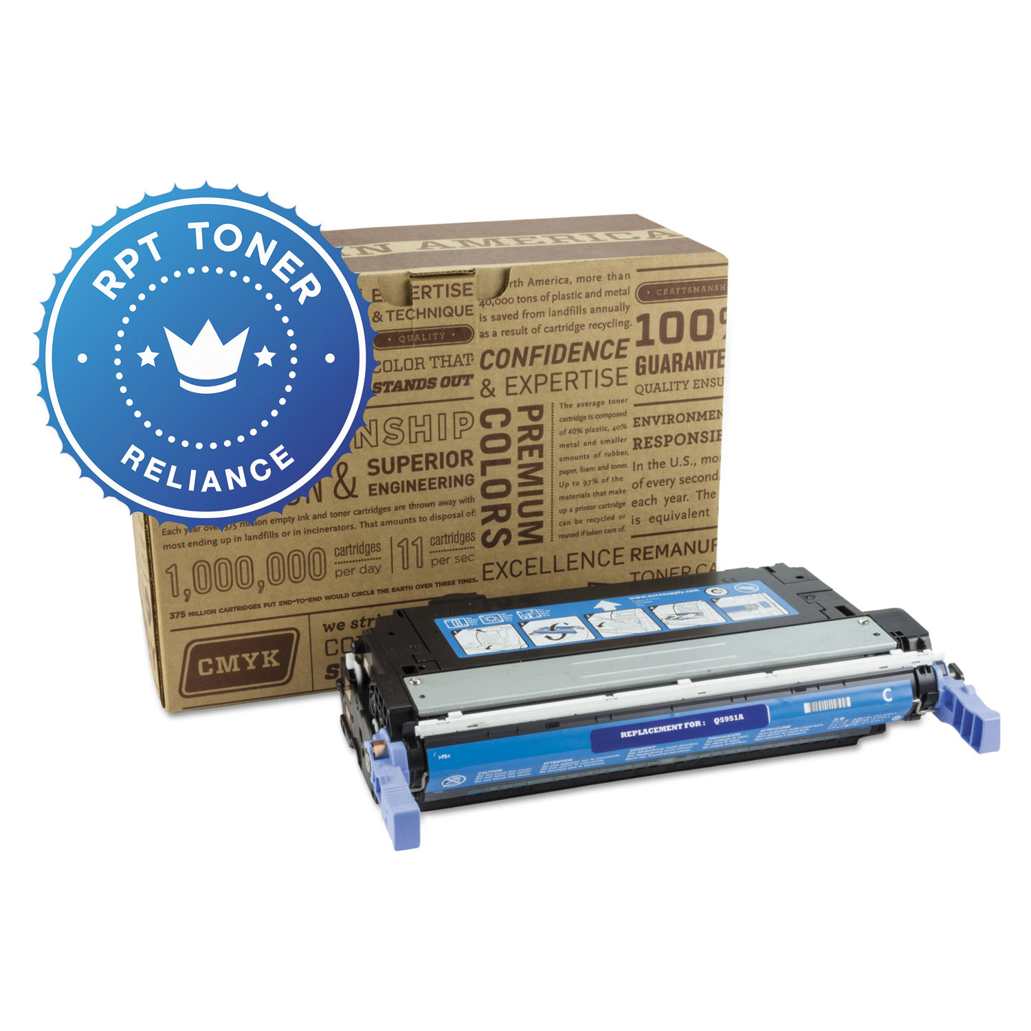 Remanufactured Q5951A (643A) Toner, Cyan