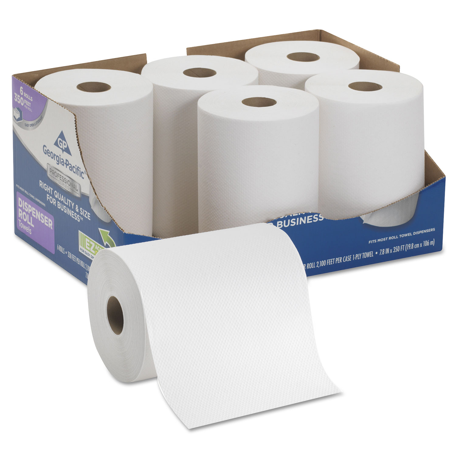Professional Series Premium Hardwound Roll Towels, 7 7/8 x 350ft,White, 6/Carton