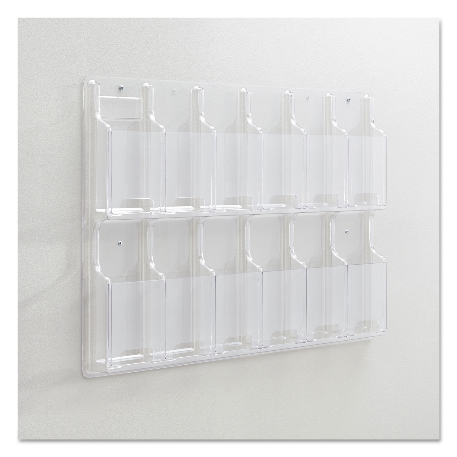 Reveal Clear Literature Displays, 12 Compartments, 30 w x 2d x 20 1/4h, Clear