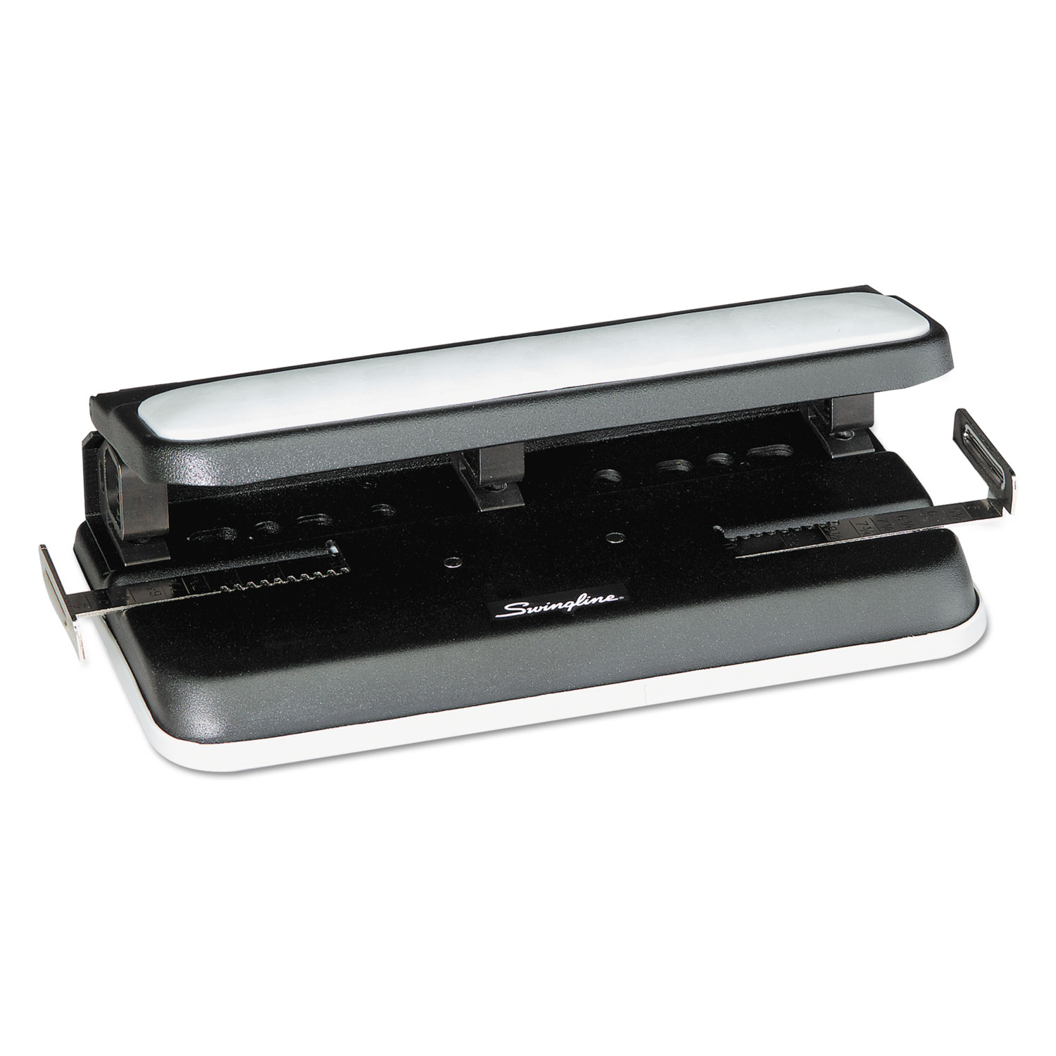  Swingline A7074300E 32-Sheet Easy Touch Two-to-Three-Hole Punch, 9/32 Holes, Black/Gray (SWI74300) 