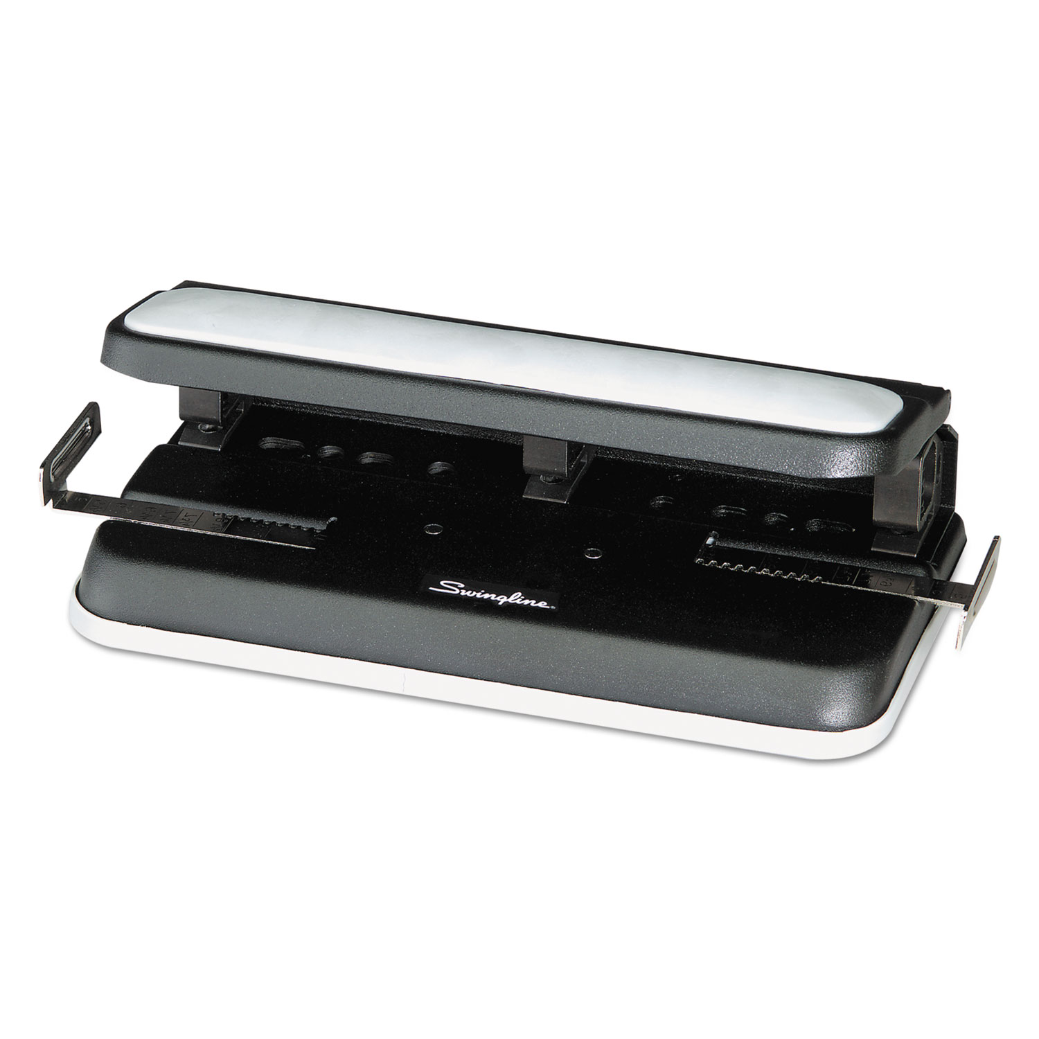 32-Sheet Easy Touch Two-to-Three-Hole Punch, 9/32 Holes, Black/Gray