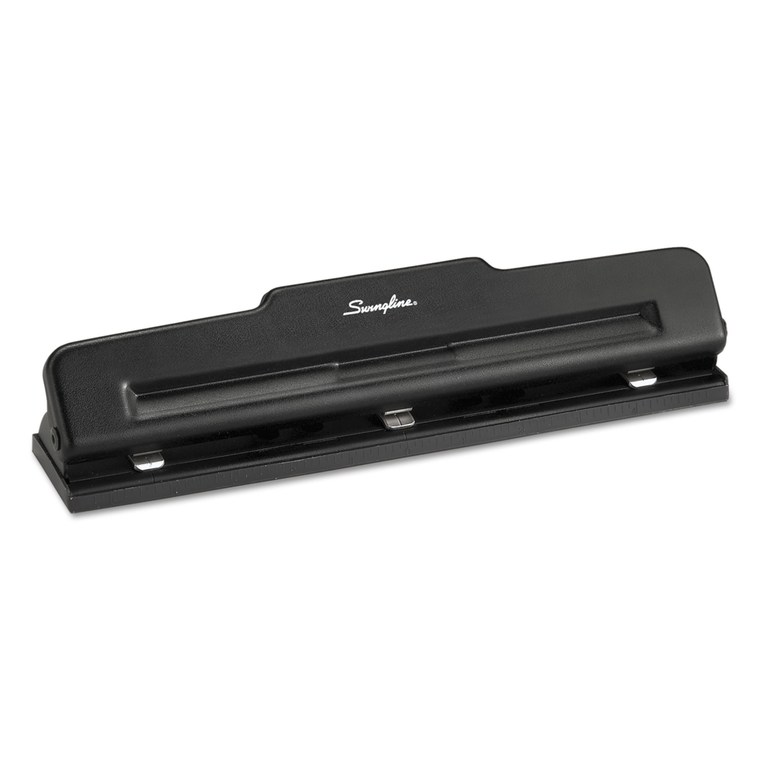 10-Sheet Desktop Two-to-Three-Hole Adjustable Punch, 9/32" Holes, Black