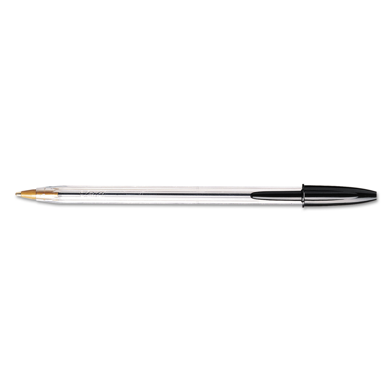  BIC MS241-BK Cristal Xtra Smooth Stick Ballpoint Pen, 1mm, Black Ink, Clear Barrel, 24/Pack (BICMS241BK) 