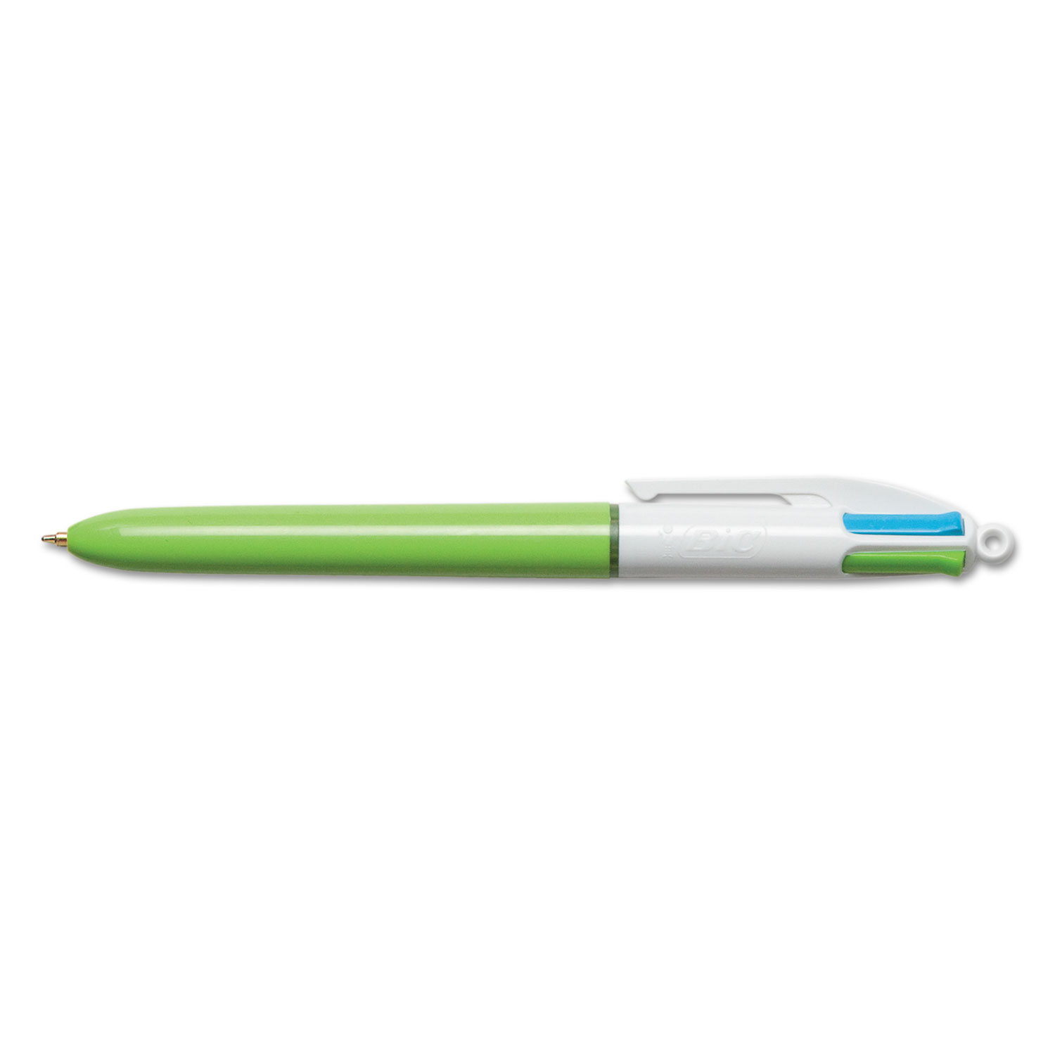  BIC AMP21 Retractable Ballpoint Pen, 1mm, Lime/Pink/Purple/Turq Ink, Lime Barrel, 2/Pack (BICAMP21) 
