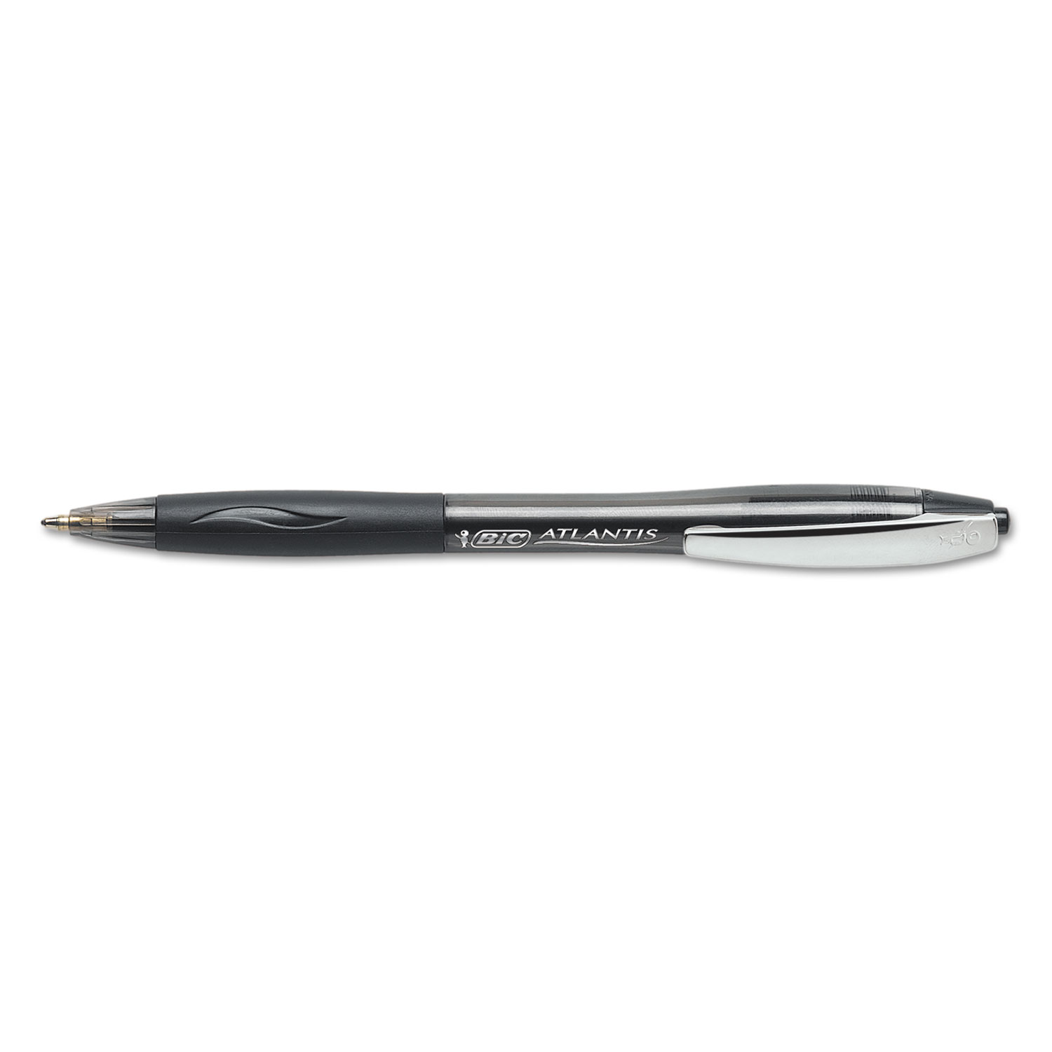  BIC VCG11 BLK Atlantis Retractable Ballpoint Pen, Medium 1mm, Black Ink/Barrel, Dozen (BICVCG11BK) 