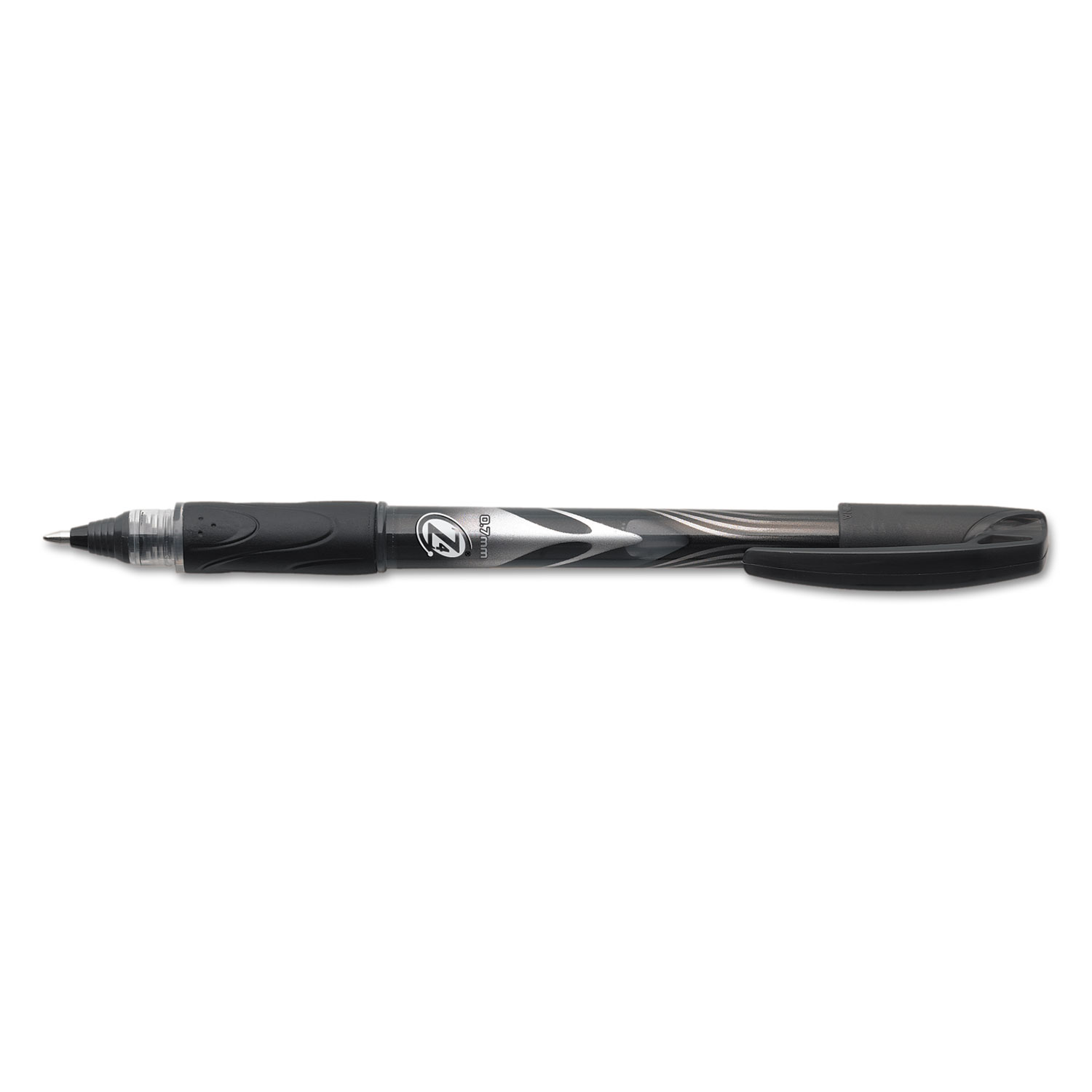 Roller Glide Deco Roller Ball Pen, Fine Black Ink, Silver/Black  Barrel, Dozen