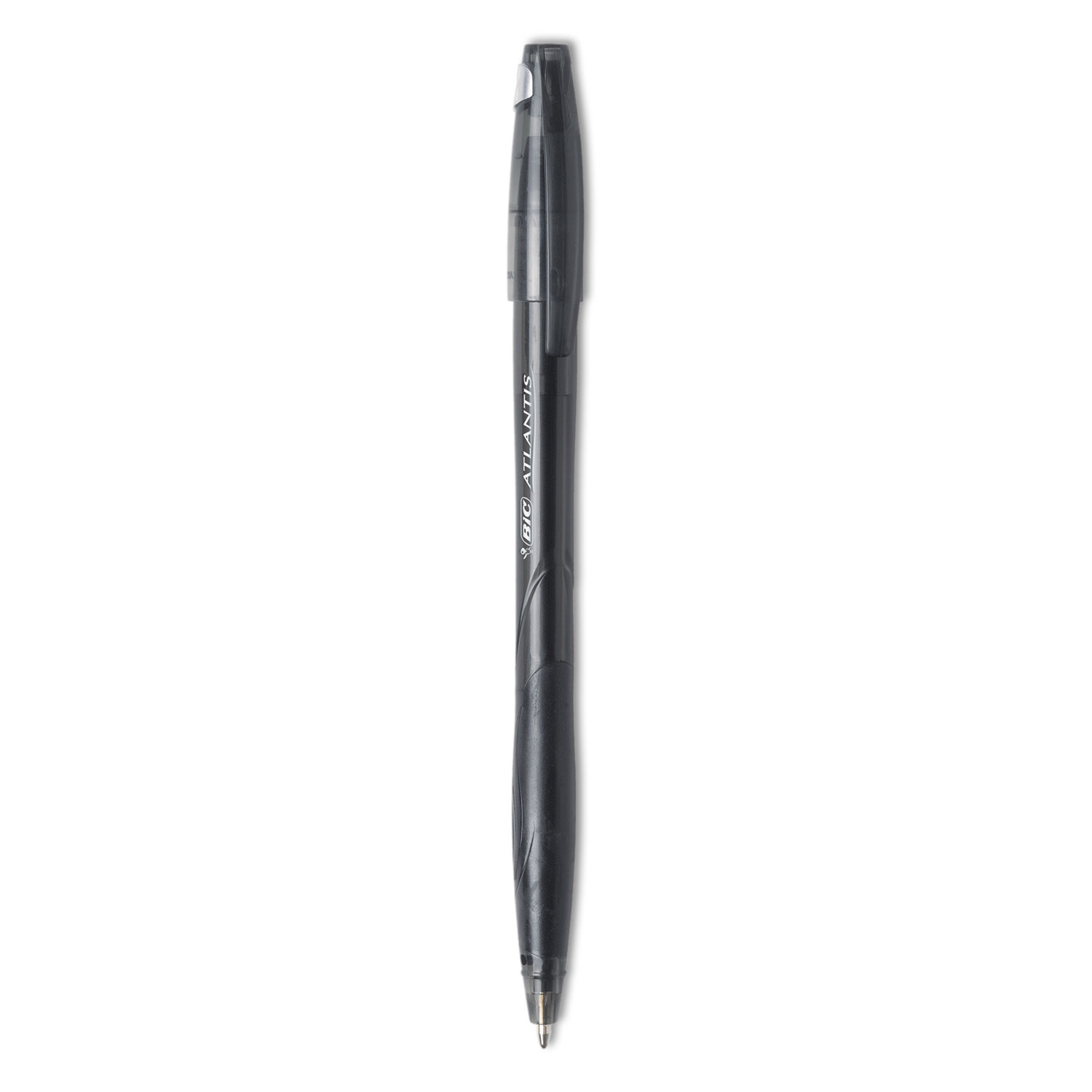 BIC VSG11 BLK Atlantis Stick Ballpoint Pen, Medium 1mm, Black Ink/Barrel, Dozen (BICVSG11BK) 