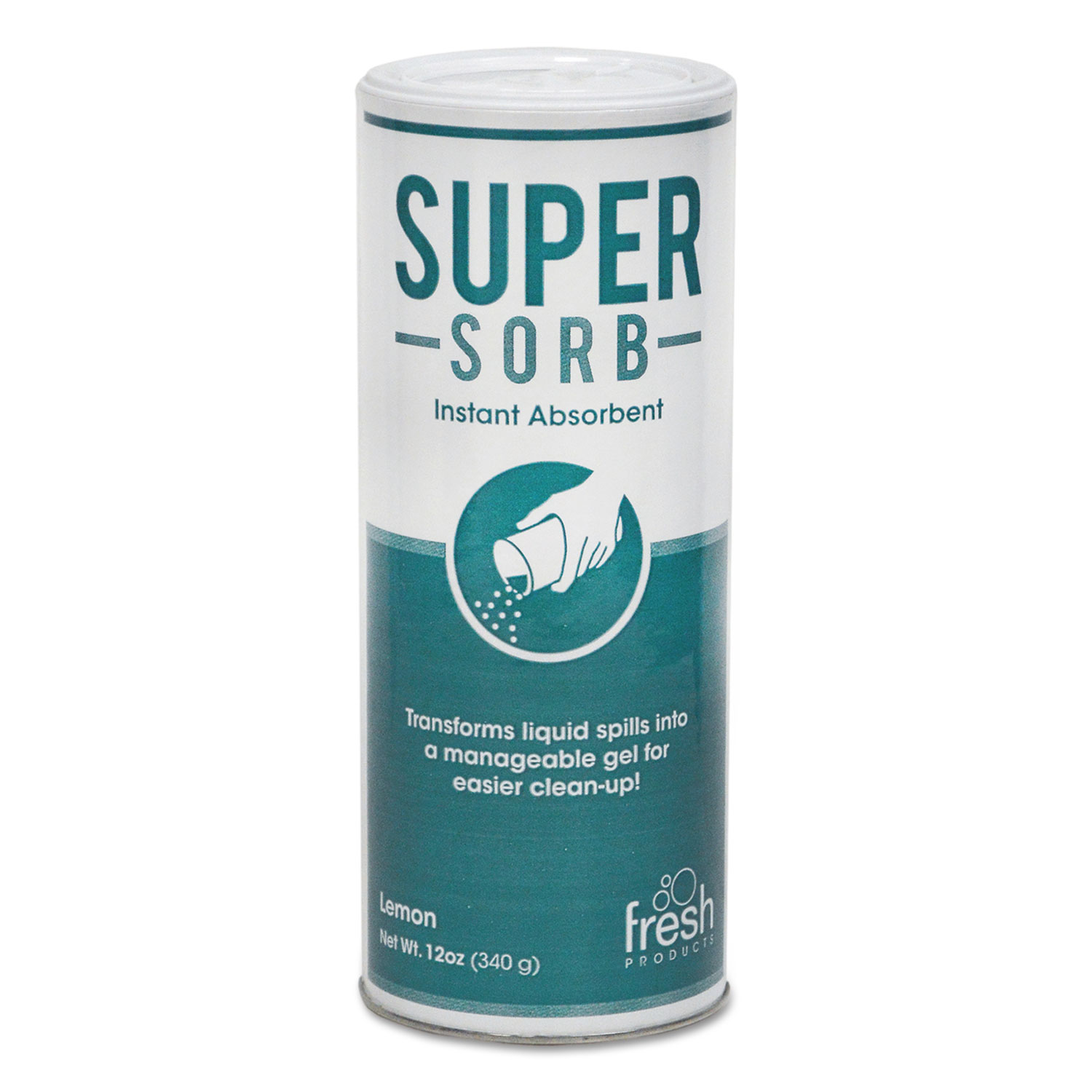  Fresh Products 614SS Super-Sorb Liquid Spill Absorbent, Powder, Lemon-Scent, 12 oz. Shaker Can (FRS614SSEA) 