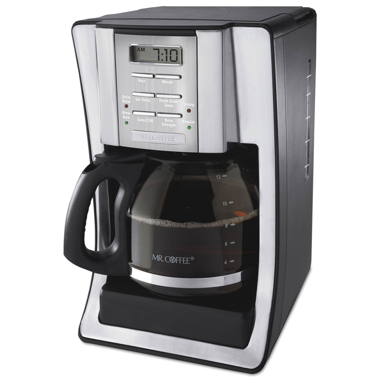 12-Cup Programmable Coffeemaker, Black/Brushed Silver