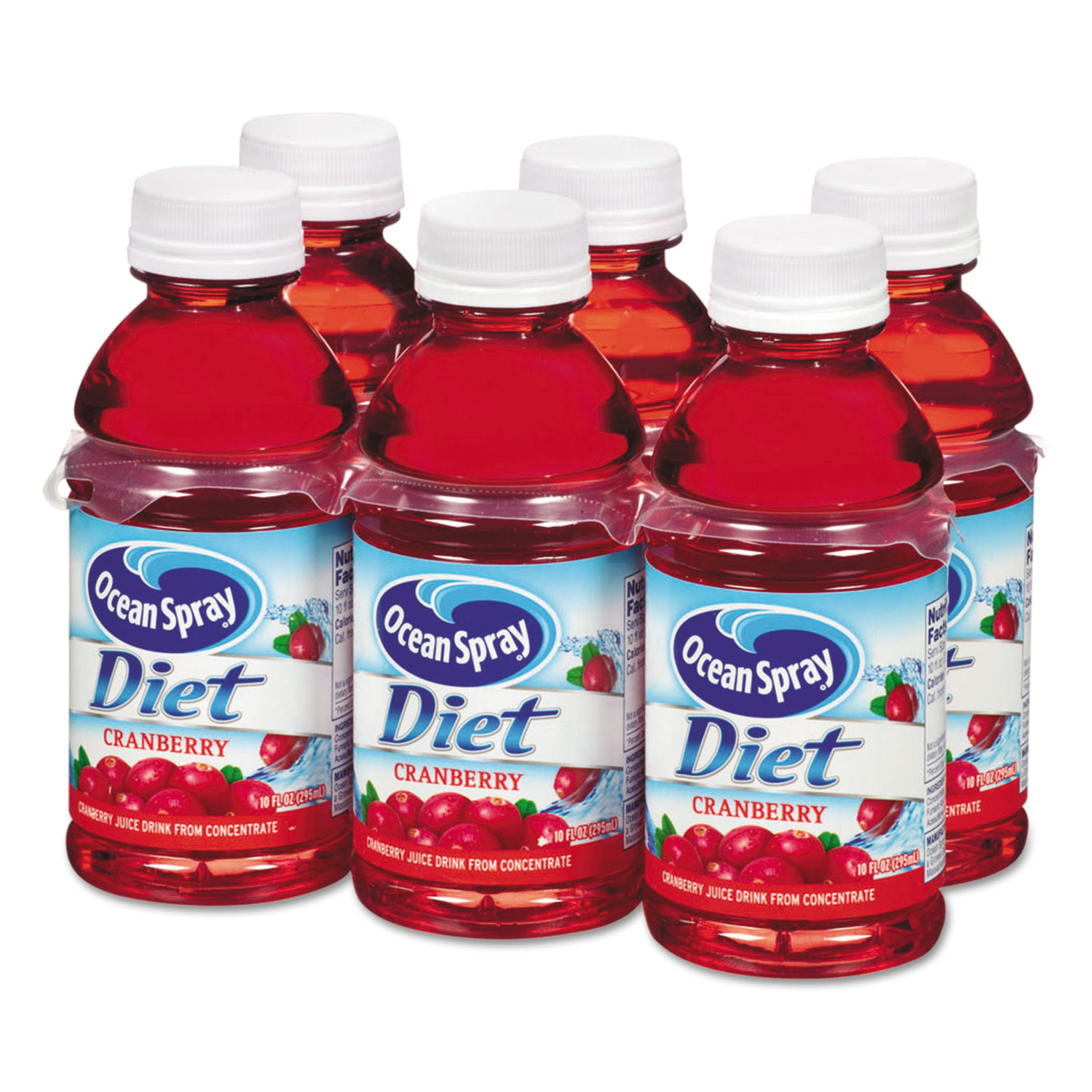 Cranberry Juice Drink, Diet Cranberry, 10 oz Bottle, 6/Pack