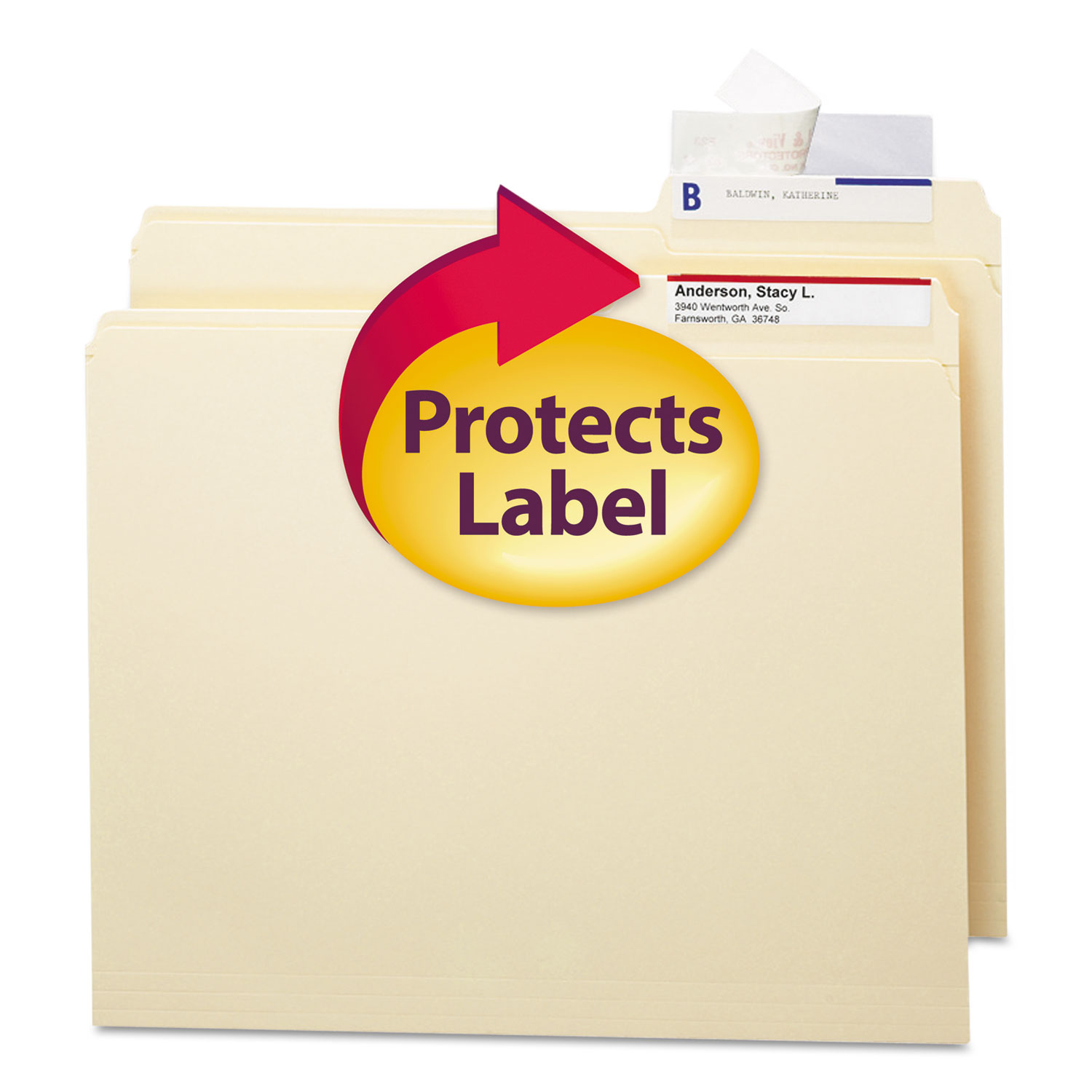 Seal & View File Folder Label Protector, Clear Laminate, 3-1/2x1-11/16, 100/Pack