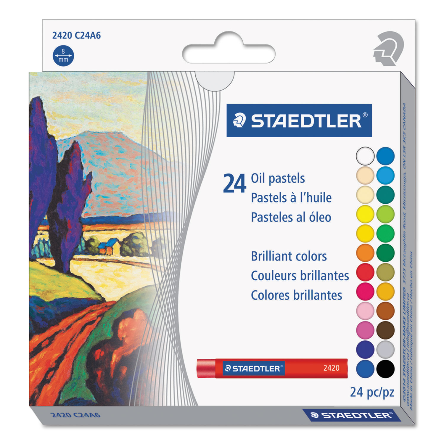 Oil Pastels, 24-Color Set, Assorted, 24/Pack