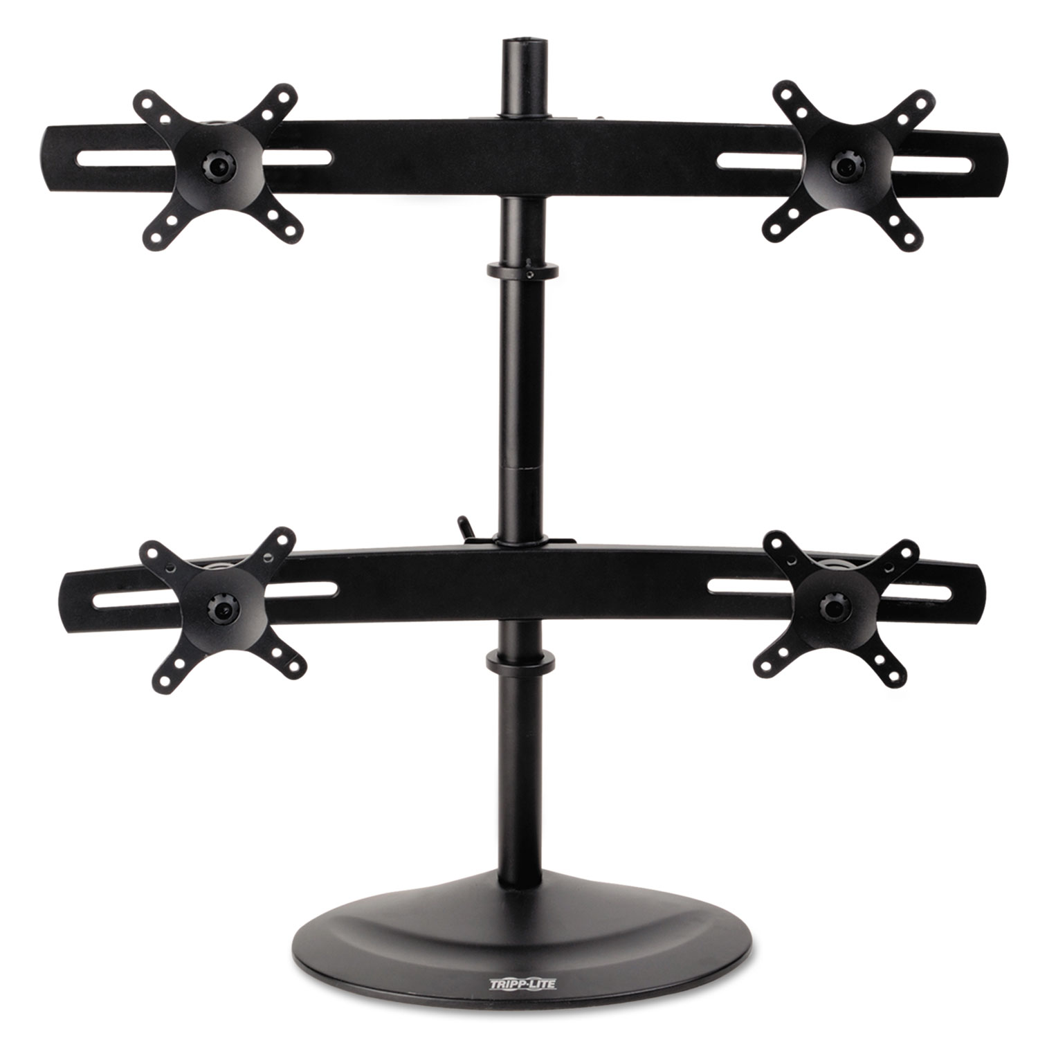 Quad Monitor Mount Stand, Steel/Aluminum, 10 1/4 x 29 x 26, Black