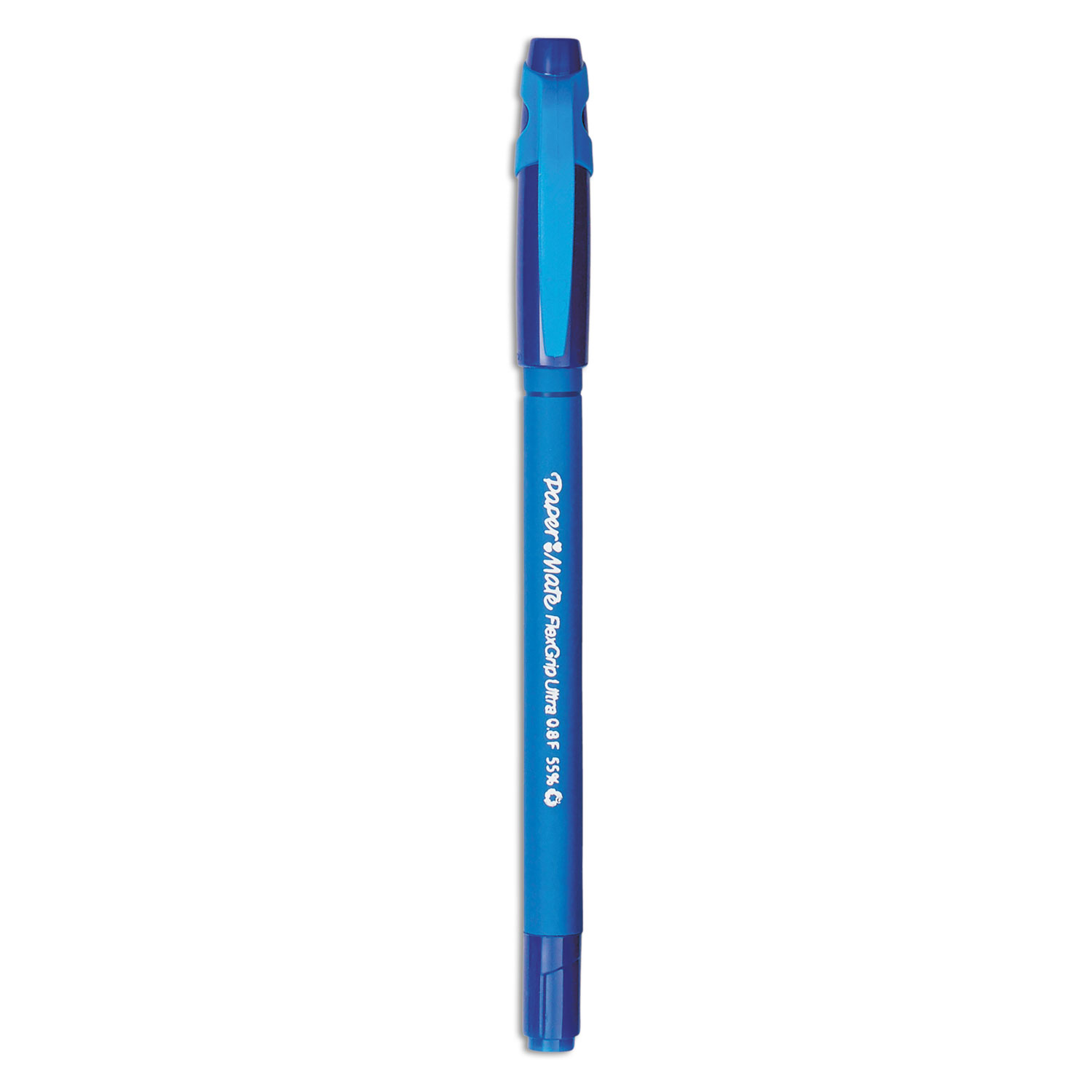  Paper Mate 9660131 FlexGrip Ultra Stick Ballpoint Pen, Fine 0.8mm, Blue Ink/Barrel, Dozen (PAP9660131) 