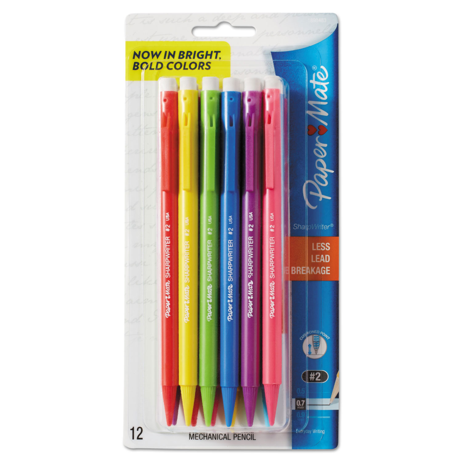 Sharpwriter Mechanical Pencil, HB, 0.7 mm, Assorted Color Barrels, 12/Pack