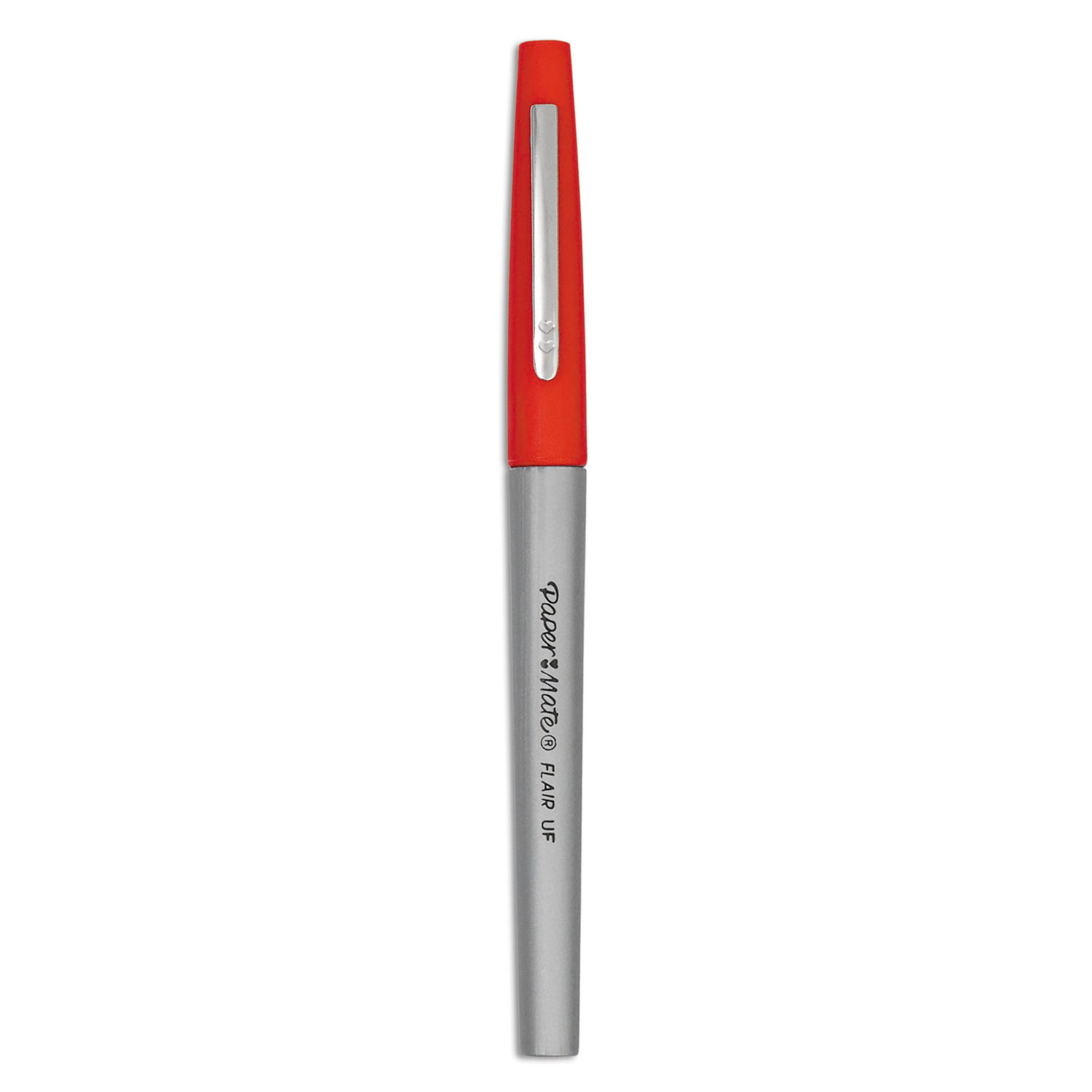  Paper Mate 8320152 Flair Felt Tip Stick Porous Point Marker Pen, 0.4mm, Red Ink/Barrel, Dozen (PAP8320152) 