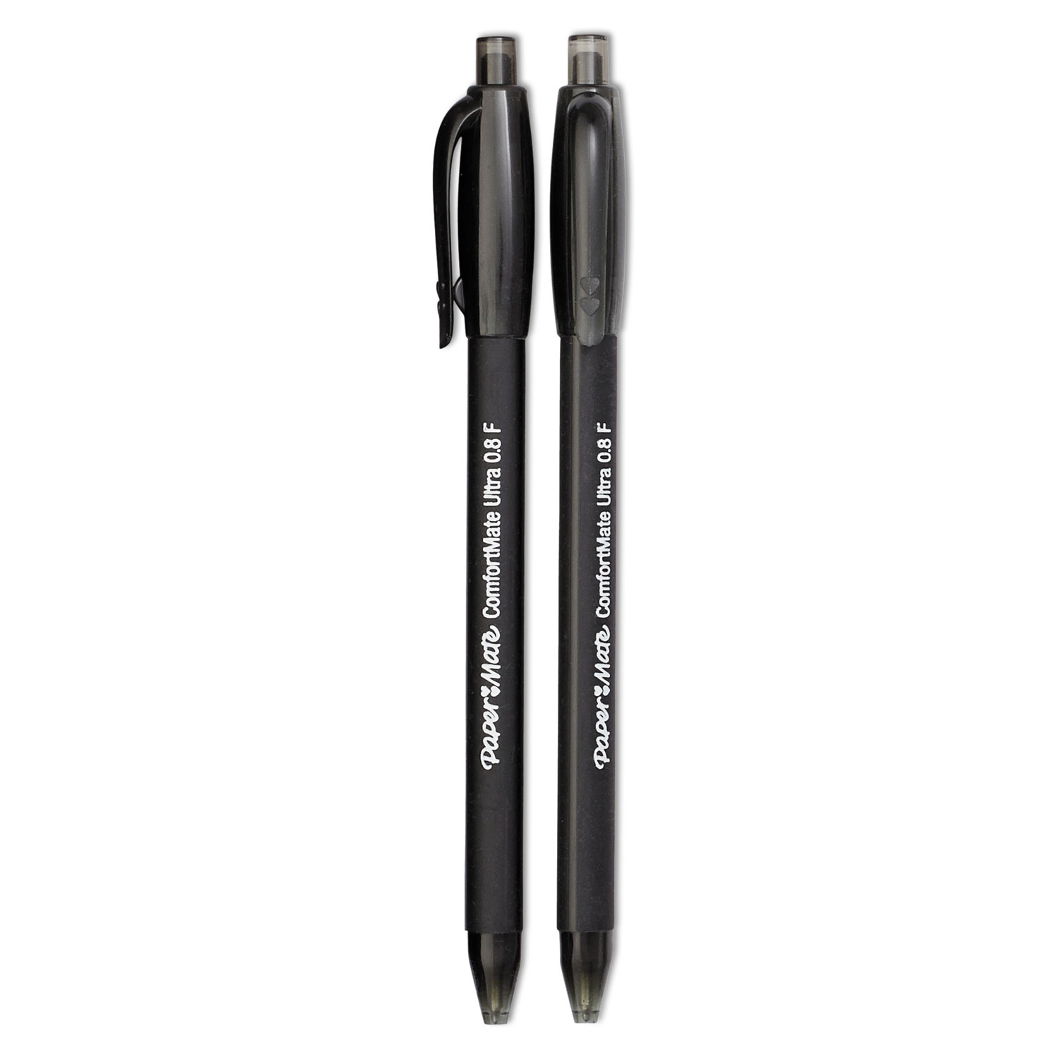  Paper Mate 6380187 ComfortMate Ultra Retractable Ballpoint Pen, 0.8mm, Black Ink/Barrel, Dozen (PAP6380187) 