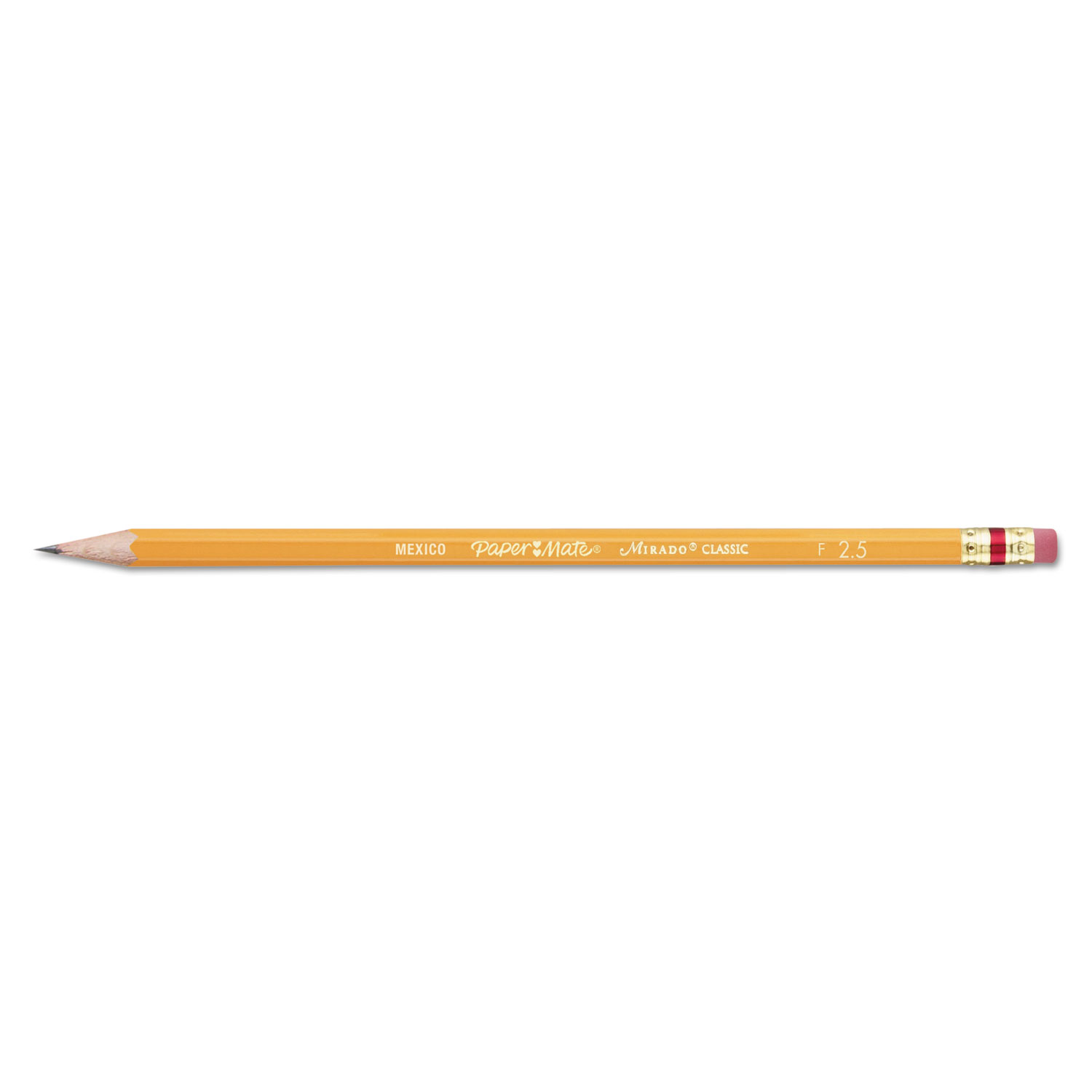  Paper Mate 2098 Mirado Pencil, F (#2.5), Black Lead, Yellow Barrel, Dozen (PAP2098) 