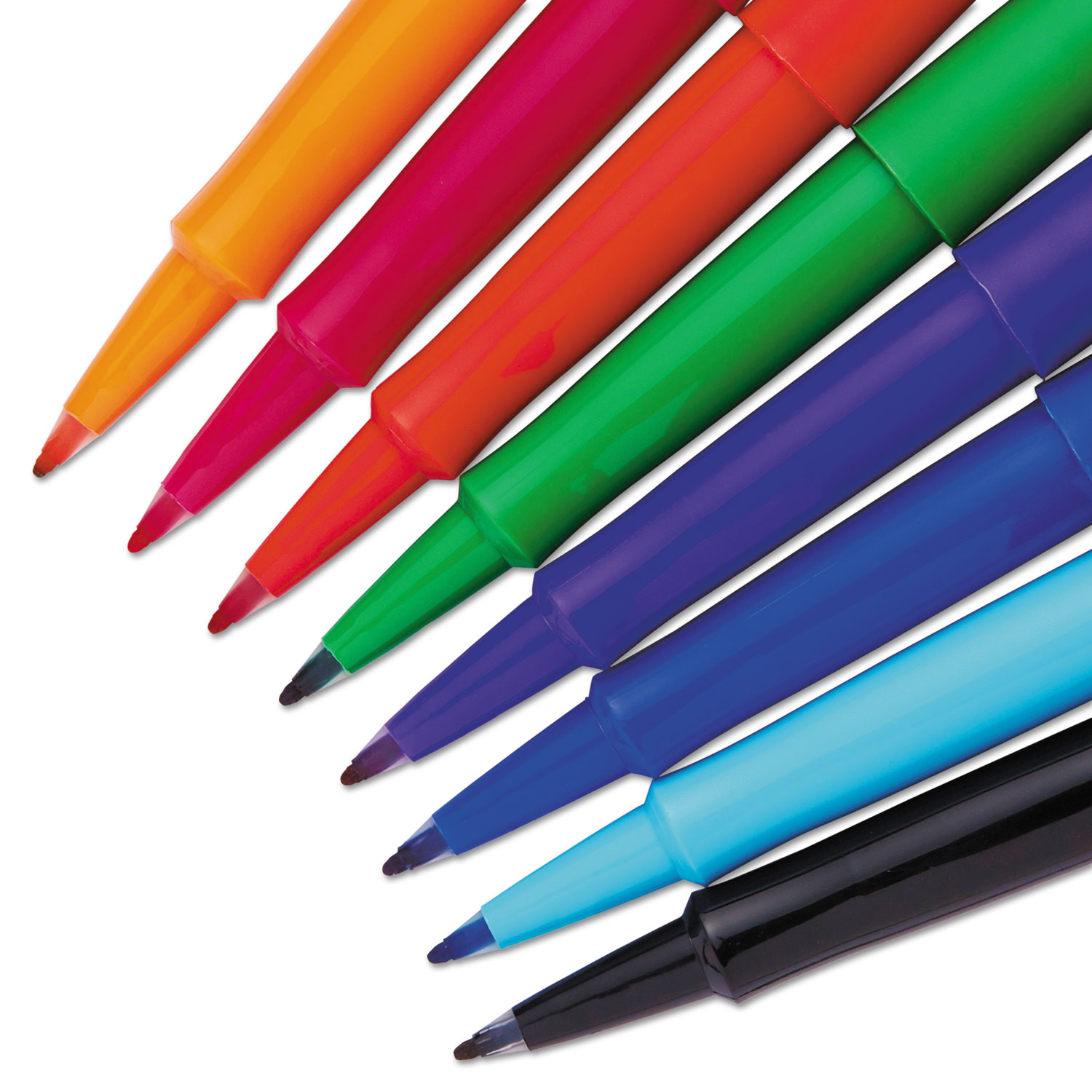 Point Guard Flair Needle Tip Stick Pen, Assorted Ink, .7mm, 8/Set